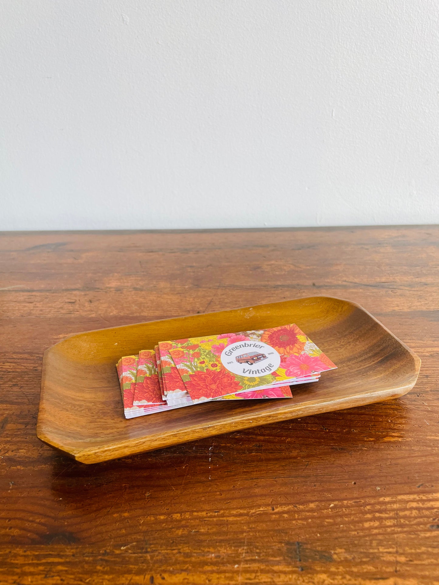 Mini Wooden Trinket Tray Dish - Made in the Philippines - Great for Business Cards, Jewellery, Etc.!