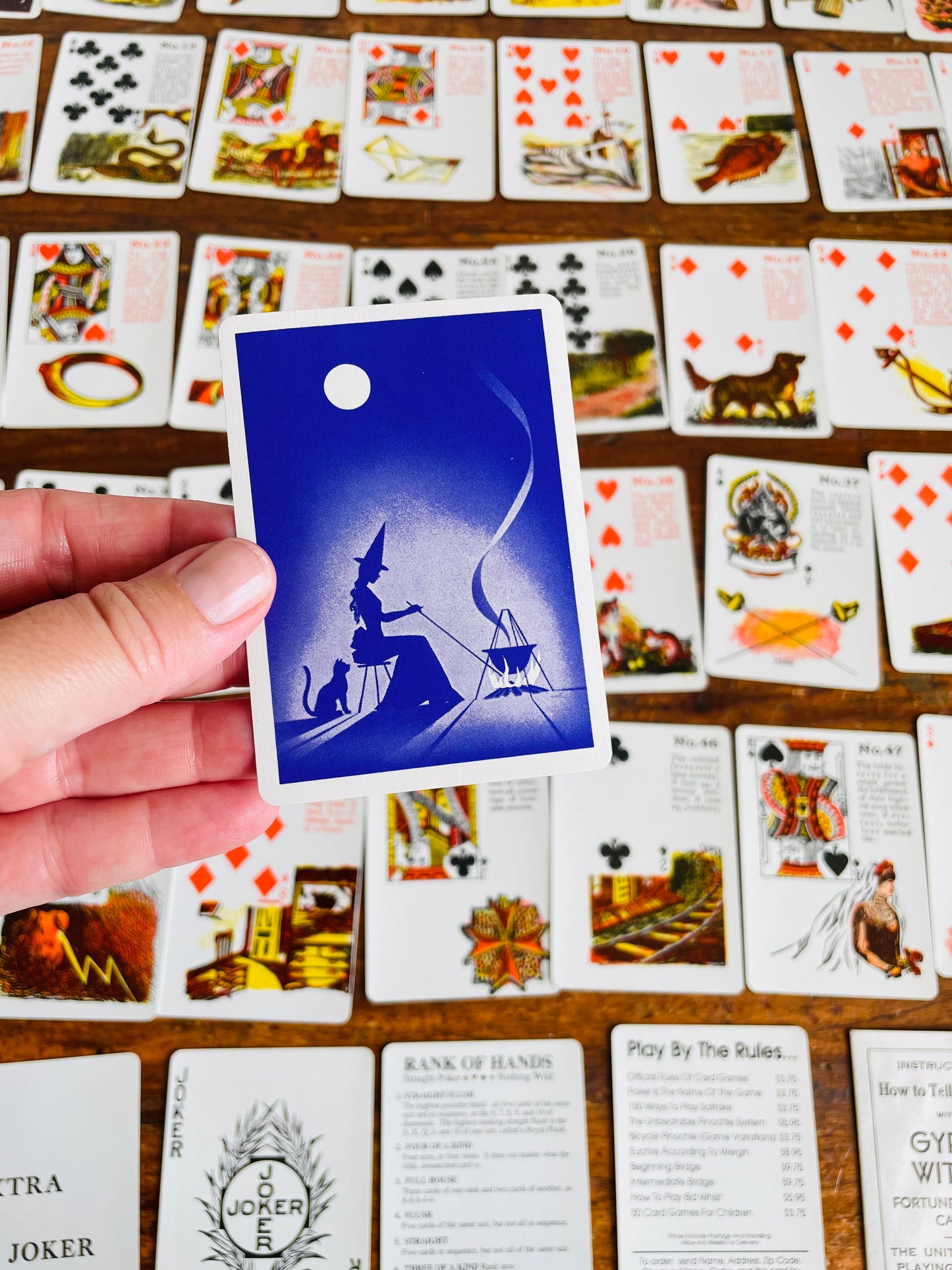 Vintage Gypsy Witch Fortune Telling Playing Cards with Instructions