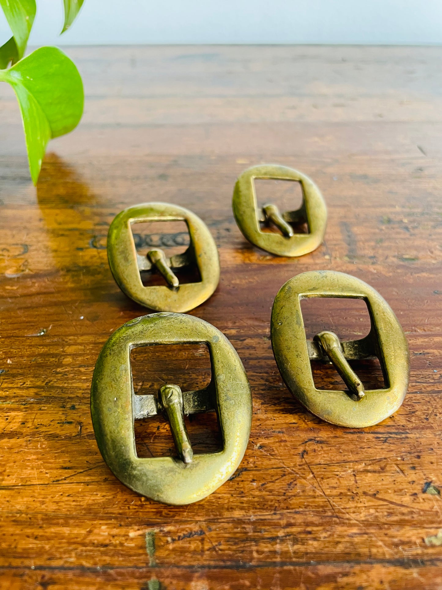 Solid Brass Buckles - Set of 4