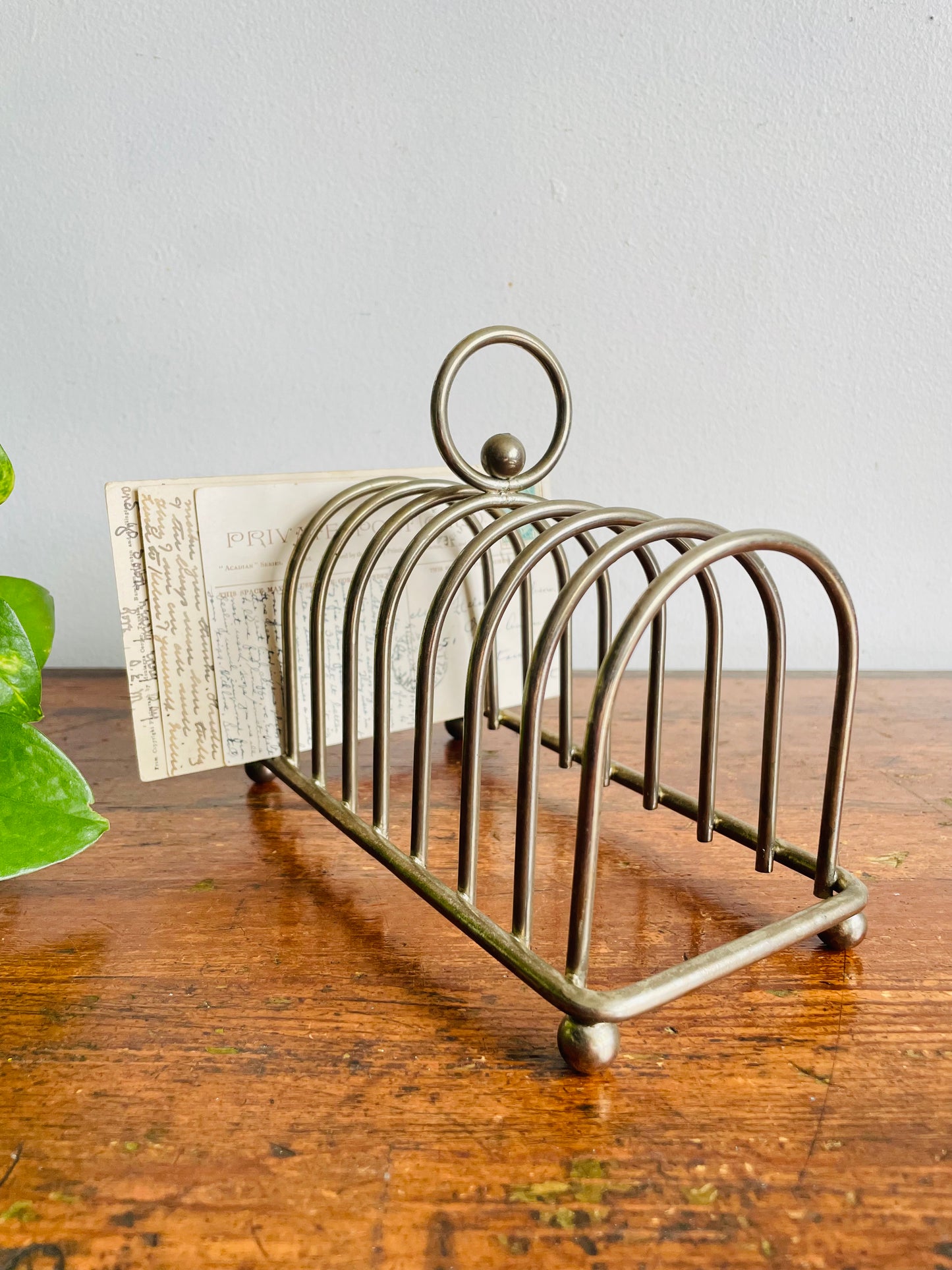 Vintage English Style Silver Metal Toast Rack - Also Makes a Great Letter Holder / Desk Organizer