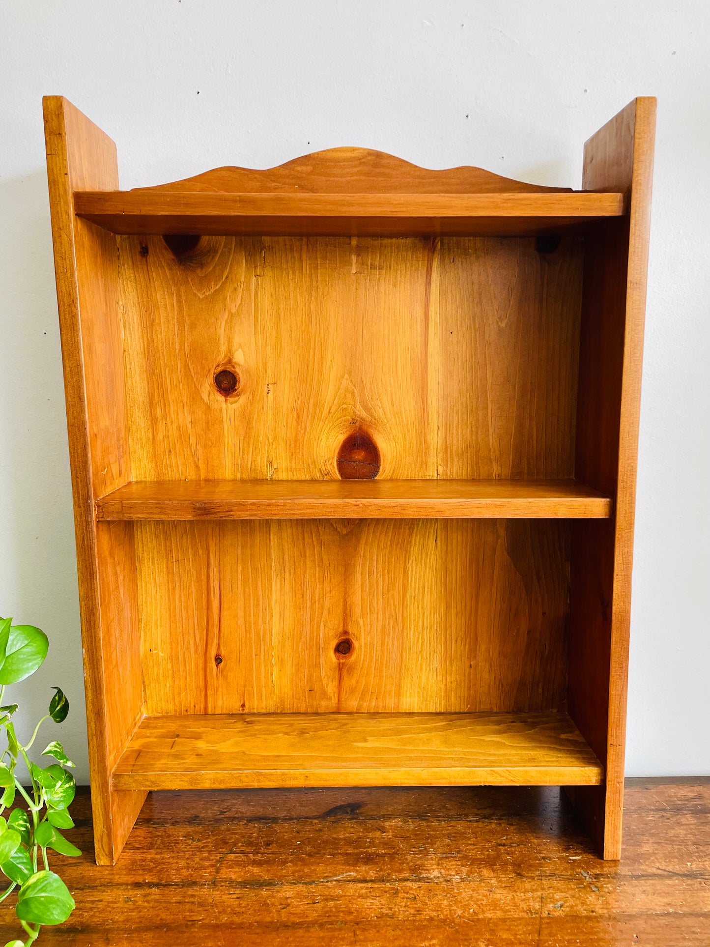 Vintage Petite & Narrow 28" Tall Wood Bookshelf - Perfect for Small Space Storage - No Shipping