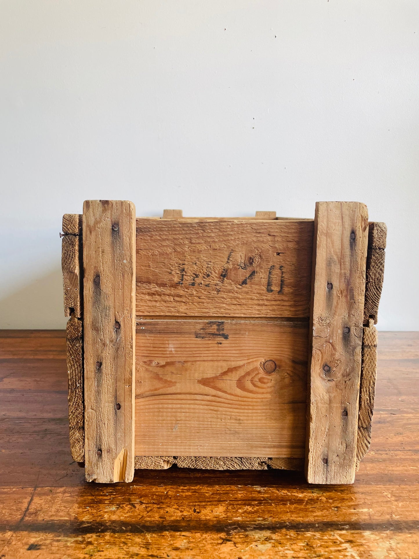 Vintage Large Wood Military Storage Crate with German Stencilled Writing - "Handfeuerwaffen Munition" (Handgun Ammunition)