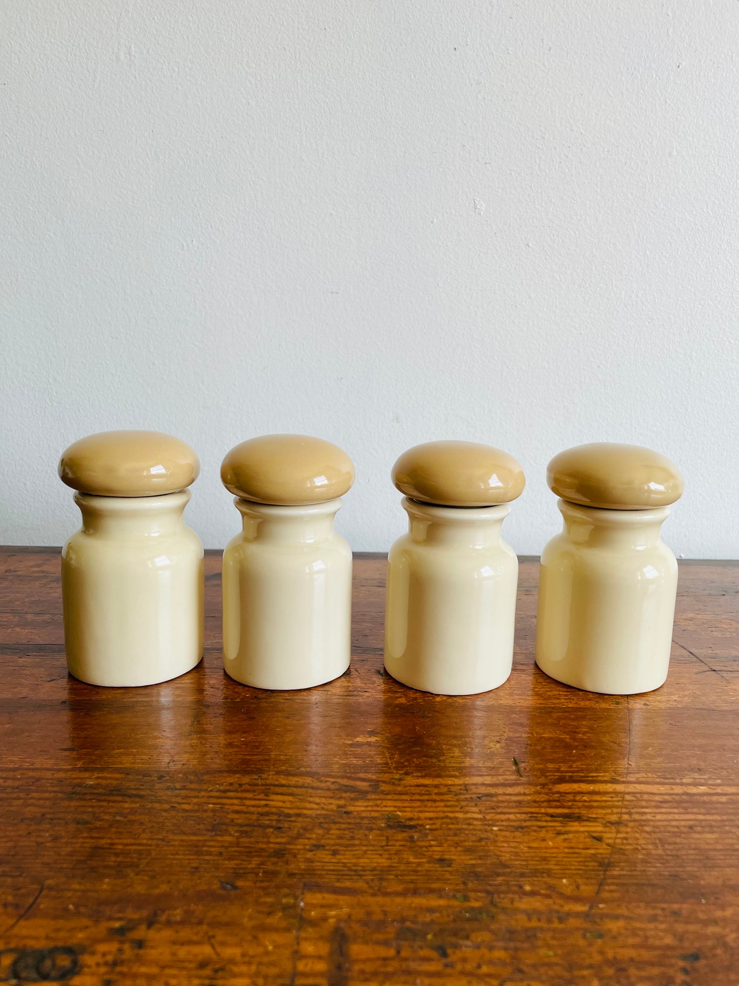 Heartland International Stoneware Spice Jars with Lids - Set of 4