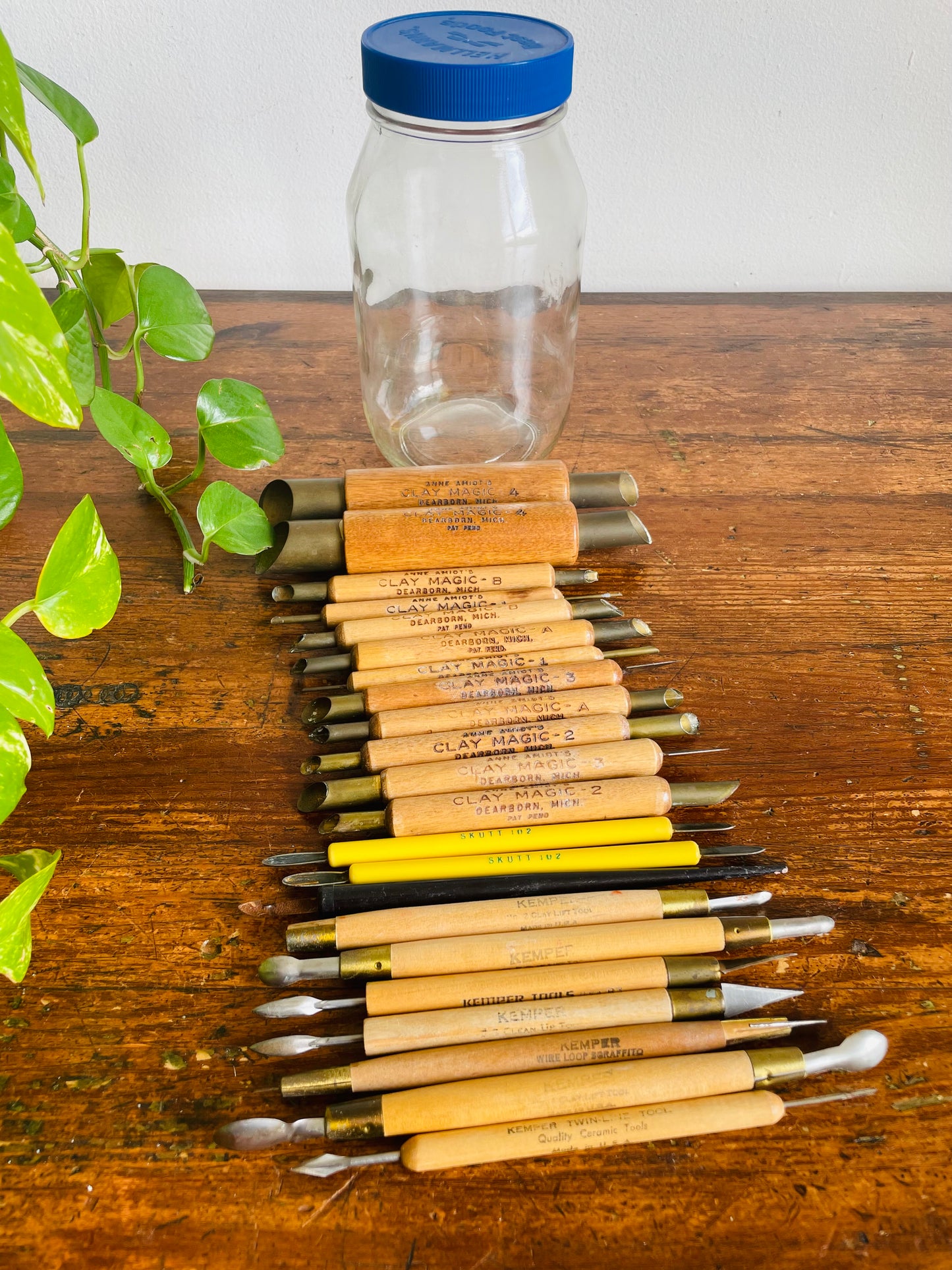 Vintage Collection of Clay Pottery Tools - Anne Amiot's Clay Magic, KemperTools, Etc. - Ceramics, Sculpting - Set of 22 Pieces
