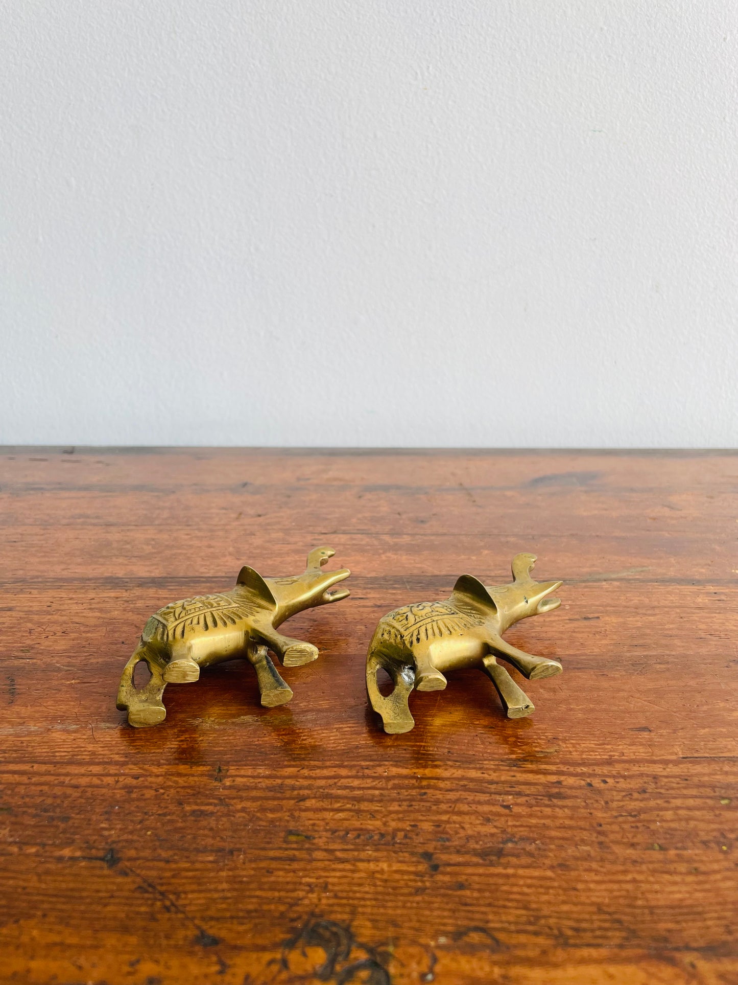 Brass Elephant Figurine Bottle Openers - Set of 2