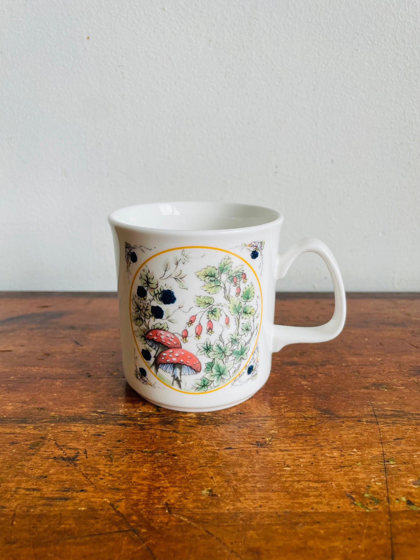 Vintage Grosvenor Fine Bone China Bittersweet Pattern Mushroom Mug - Design by Miles Bayley -Made in England