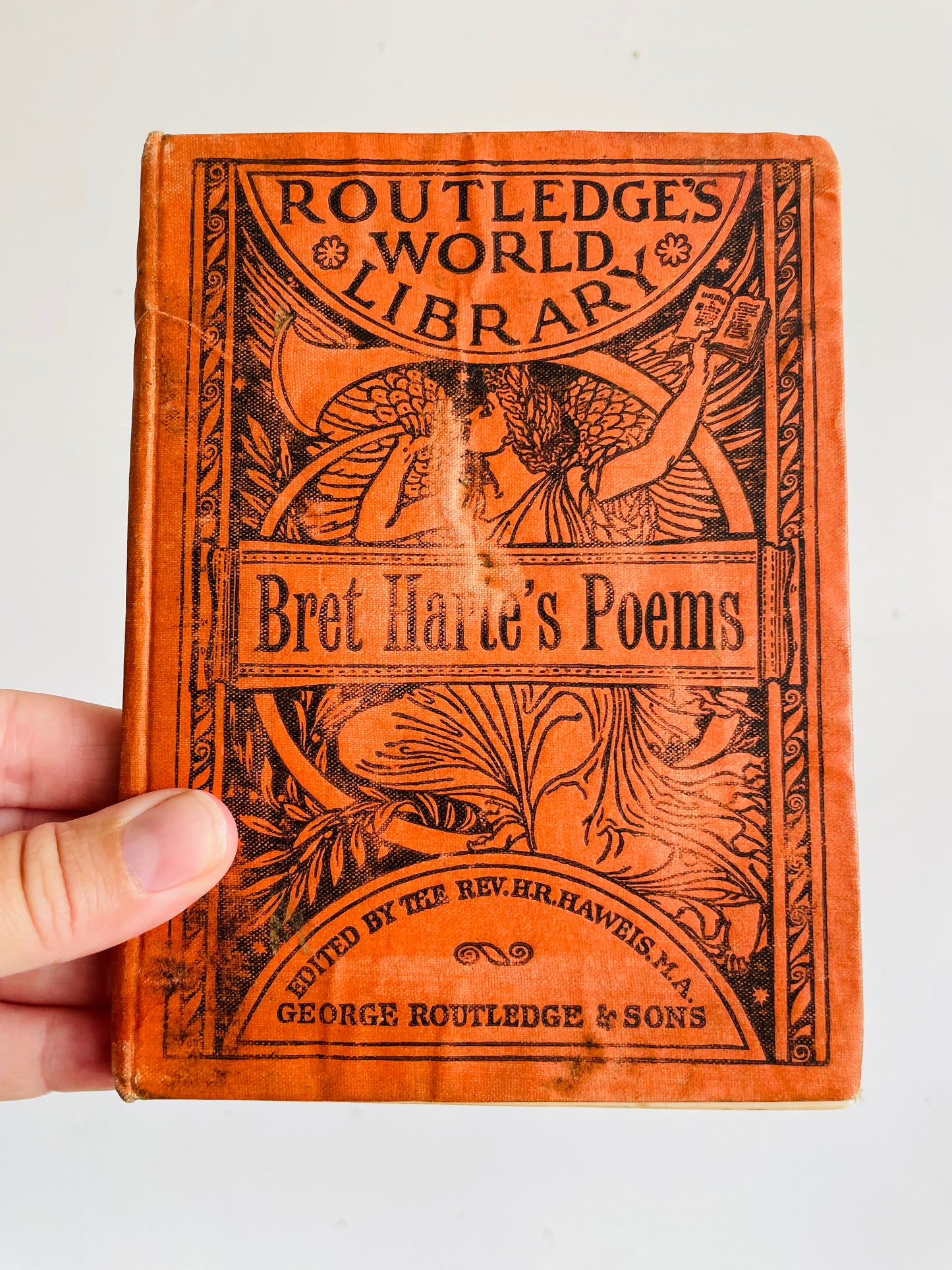 Antique 1886 Poetical Works of Bret Harte Hardcover Book Edited by Rev. H.R. Haweis - Routledge's World Library - Poems & Poetry - 140 Years Old!