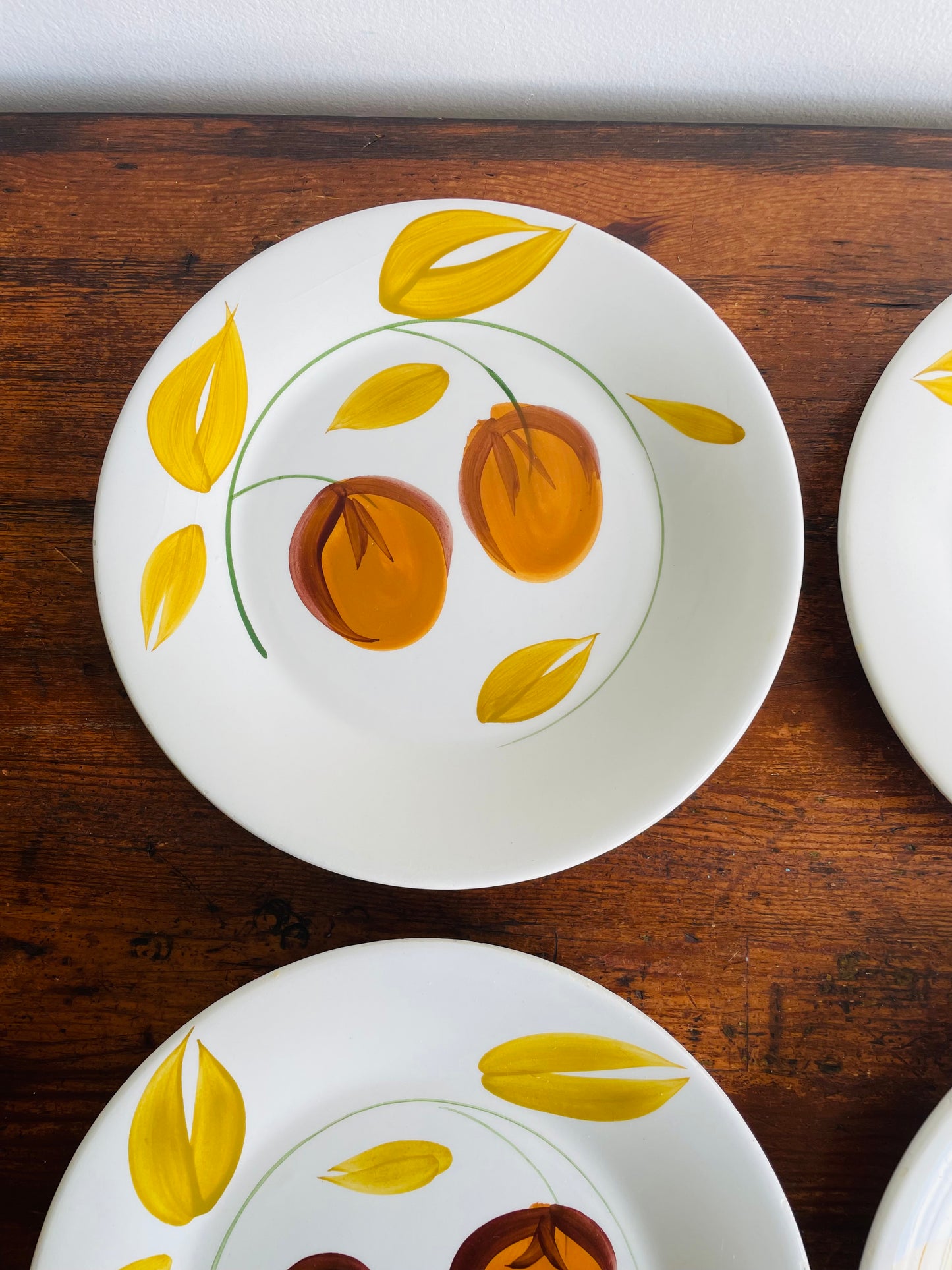 Ceramica San Marciano Hand Painted in Italy Orange Fruit Dinner Plates - Set of 4