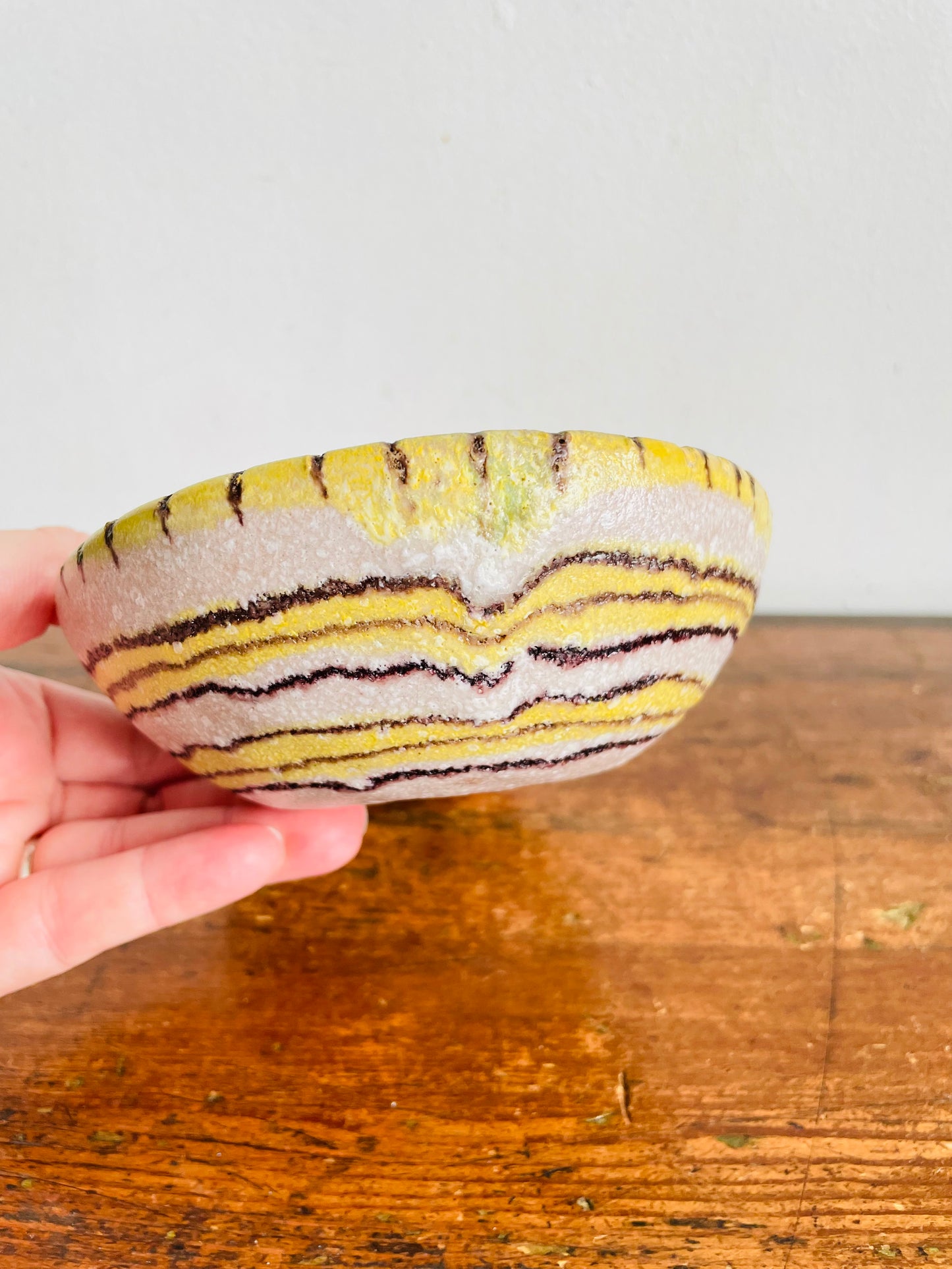 Vintage Mid-Century 1950s Guido Gambone (1909-1969) Ceramic Pottery Divided Bowl Double Dish - La Terrena, Florence - Made in Italy - Donkey Mark - Signed - Modern Abstract Style