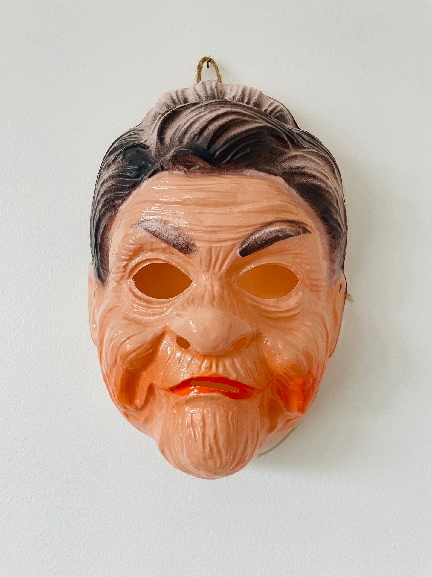 Ben Cooper Inc. Old Woman Plastic Halloween Mask - Made in Hong Kong