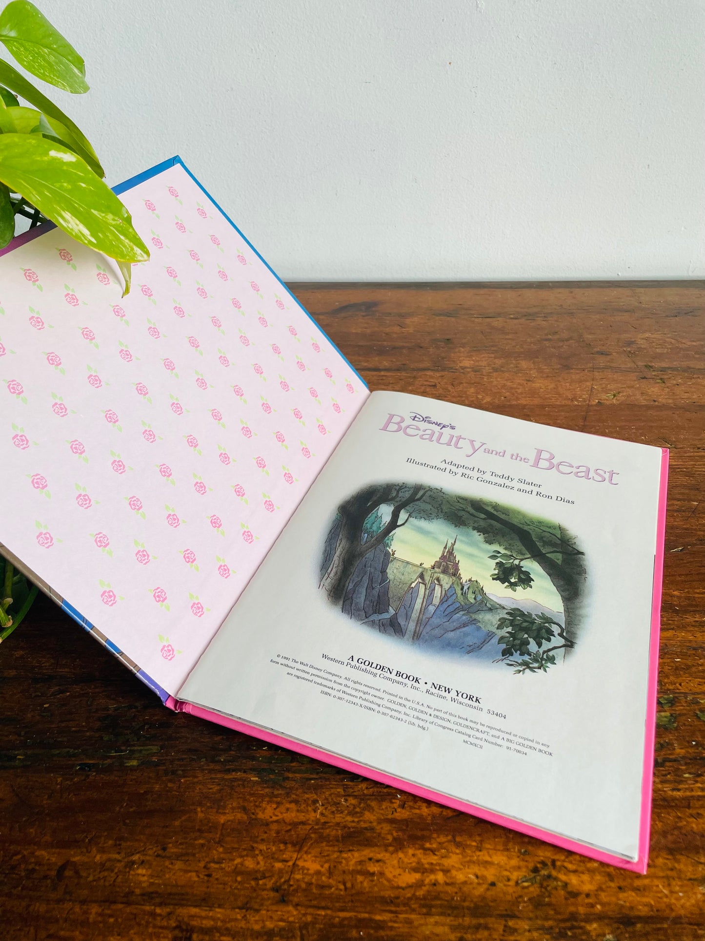 Vintage Disney's Beauty and the Beast Hardcover Book (1991)