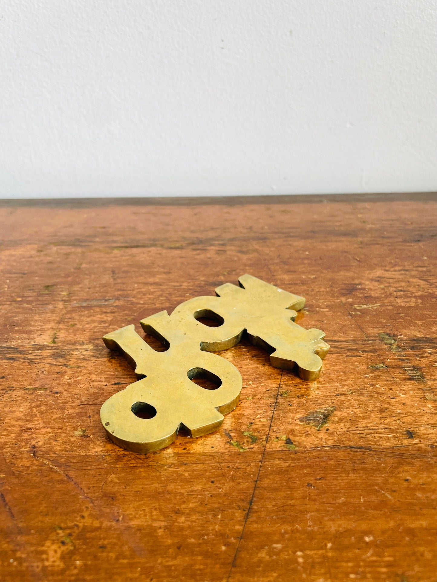 Vintage Solid Brass Do It Now Paperweight Figurine