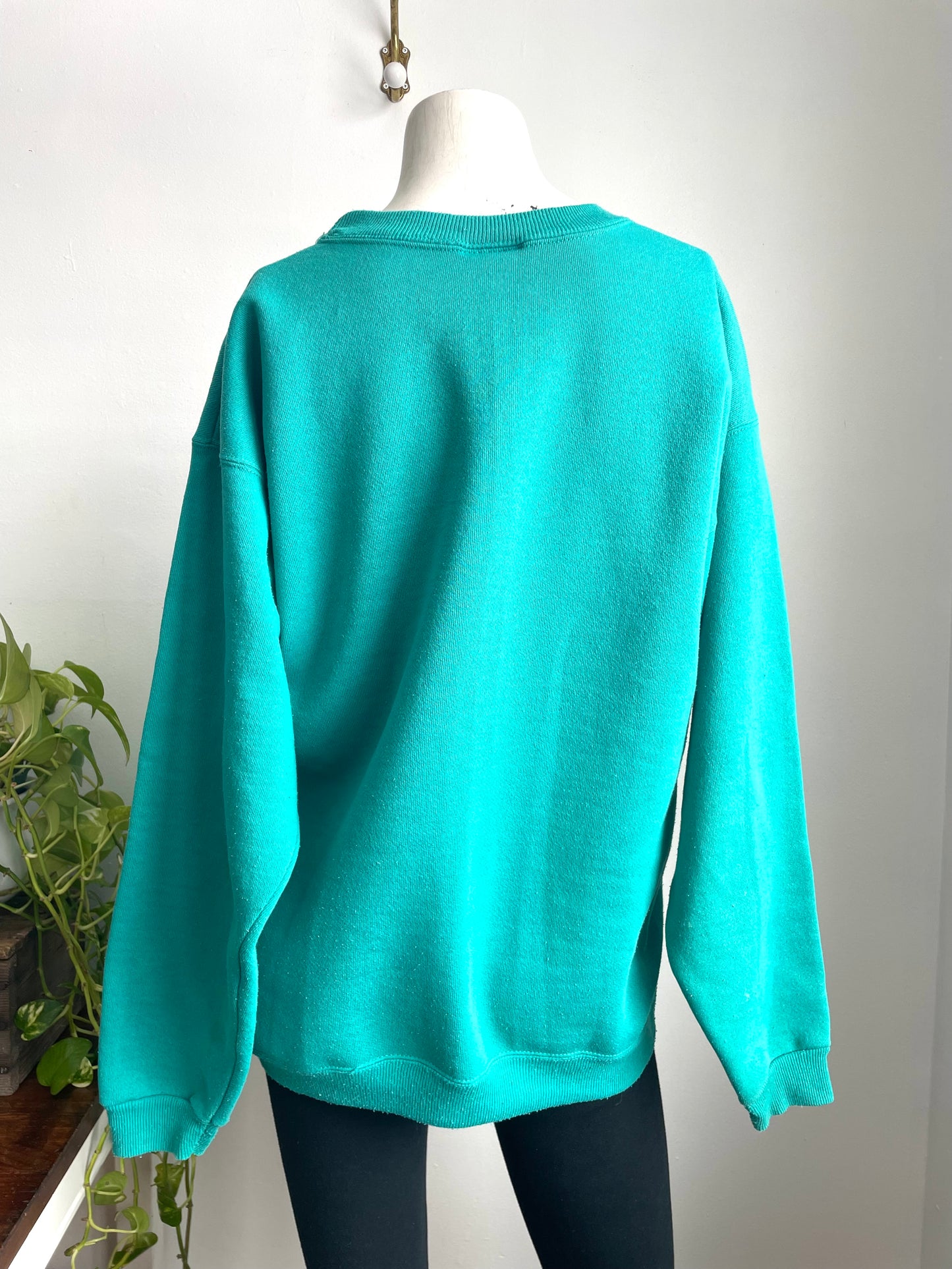 Palm Springs California Turquoise Green Crewneck Sweatshirt - Hanes Heavyweight - Men's Sizing