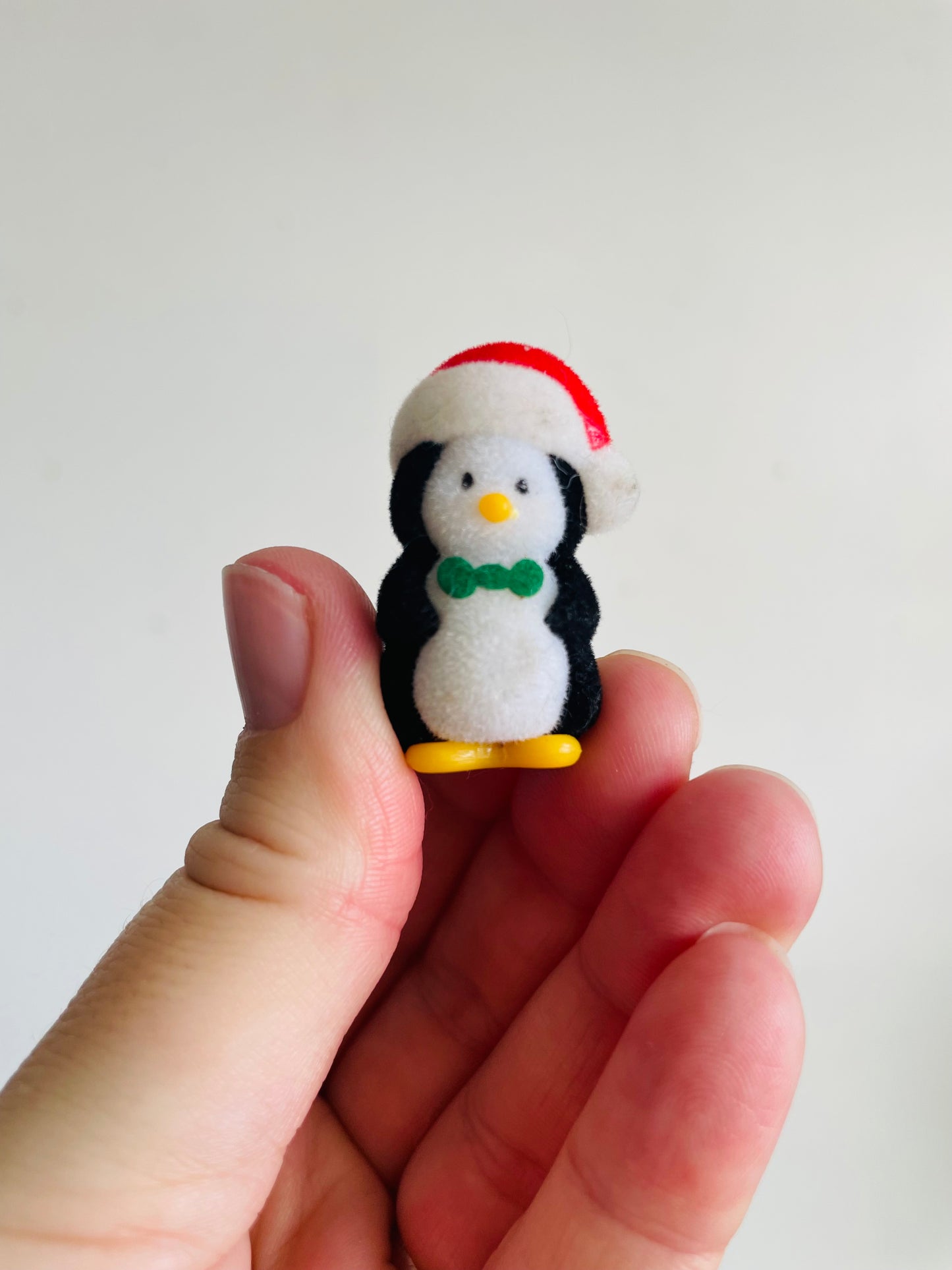 Vintage Collection of Flocked Christmas Ornaments & Figurines - Snowmen, Penguins & Deer - Set of 7