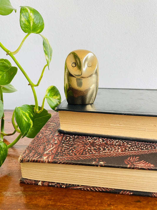 Vintage Brass Minimalist Modern Owl Figurine