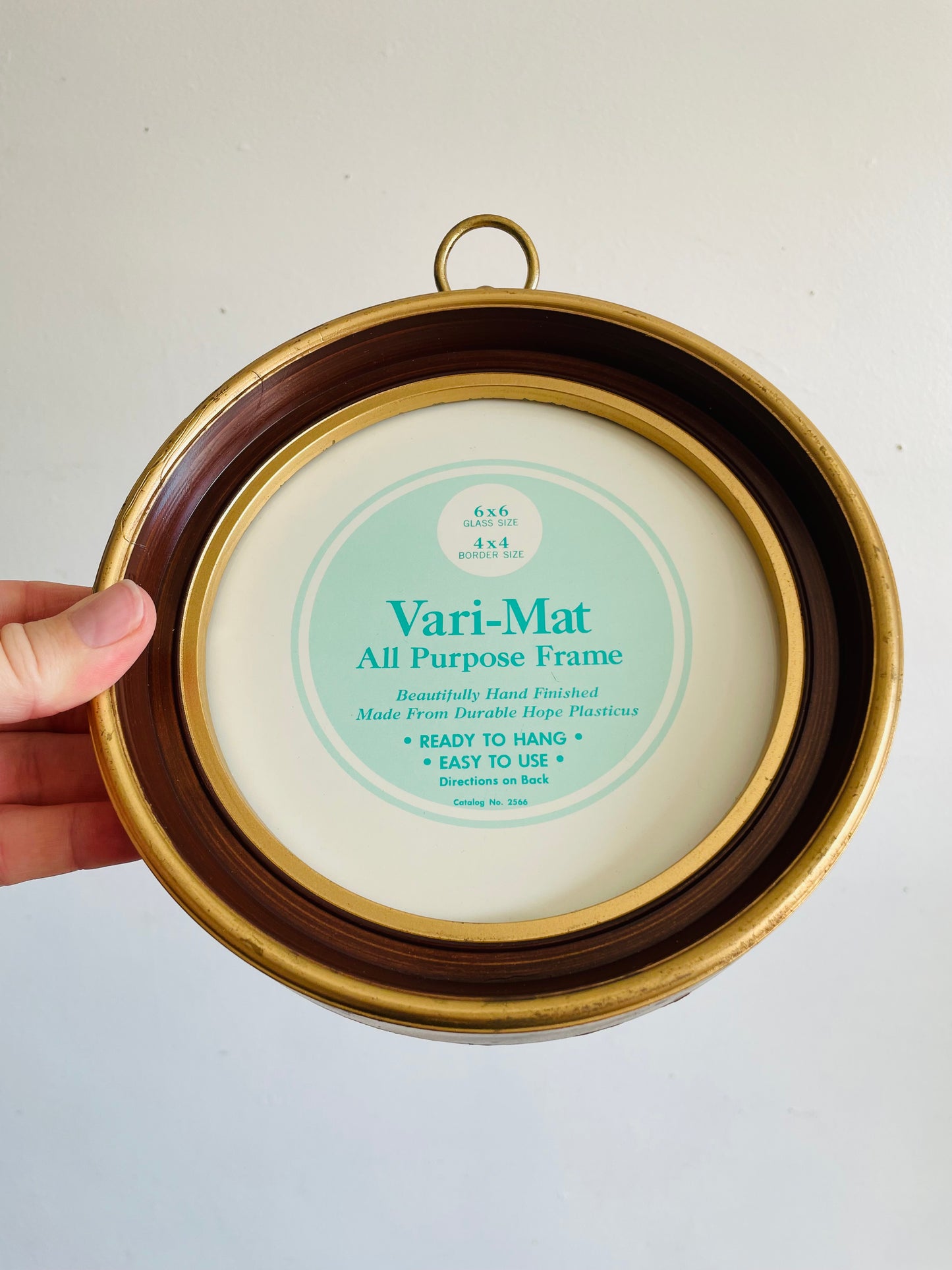 Vintage Round Gold & Brown Vari-Mat All Purpose Picture Frames - Hope Picture & Frame Co. Michigan - Set of 2