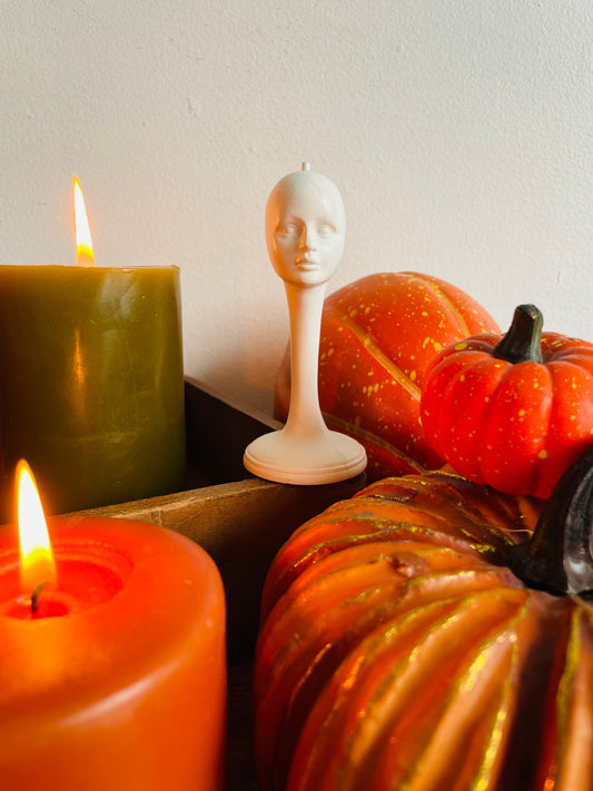 Spooky Halloween Miniature Mannequin Head on Long Neck