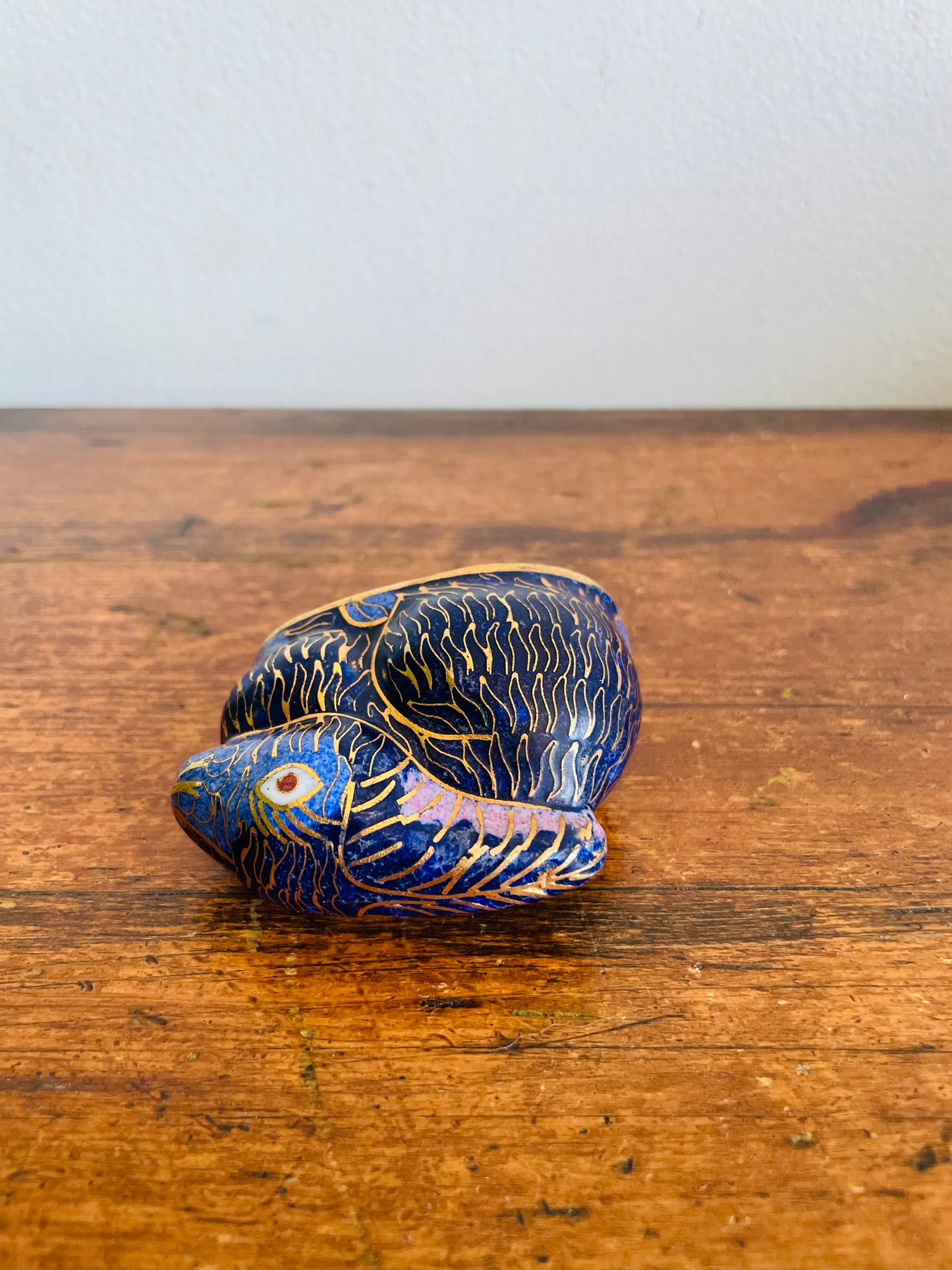 Vintage Miniature Cloisonne Enamel Bunny Rabbit Animal Figurine