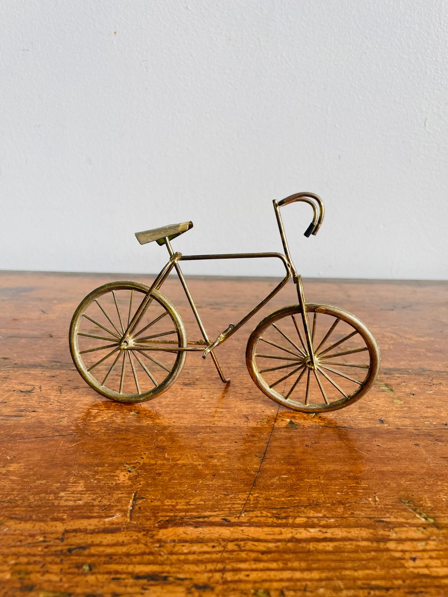 Vintage Mini Brass Bicycle with Kickstand - Perfect Gift for a Bike Rider!