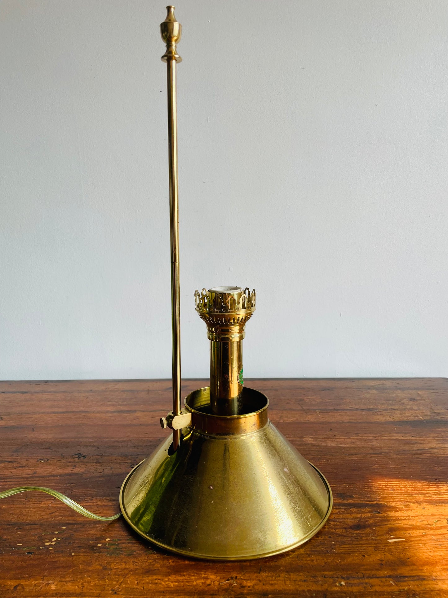 Solid Brass Orient Express Paris-Istanbul Table Lamp - Shade Can Adjust to Preferred Height