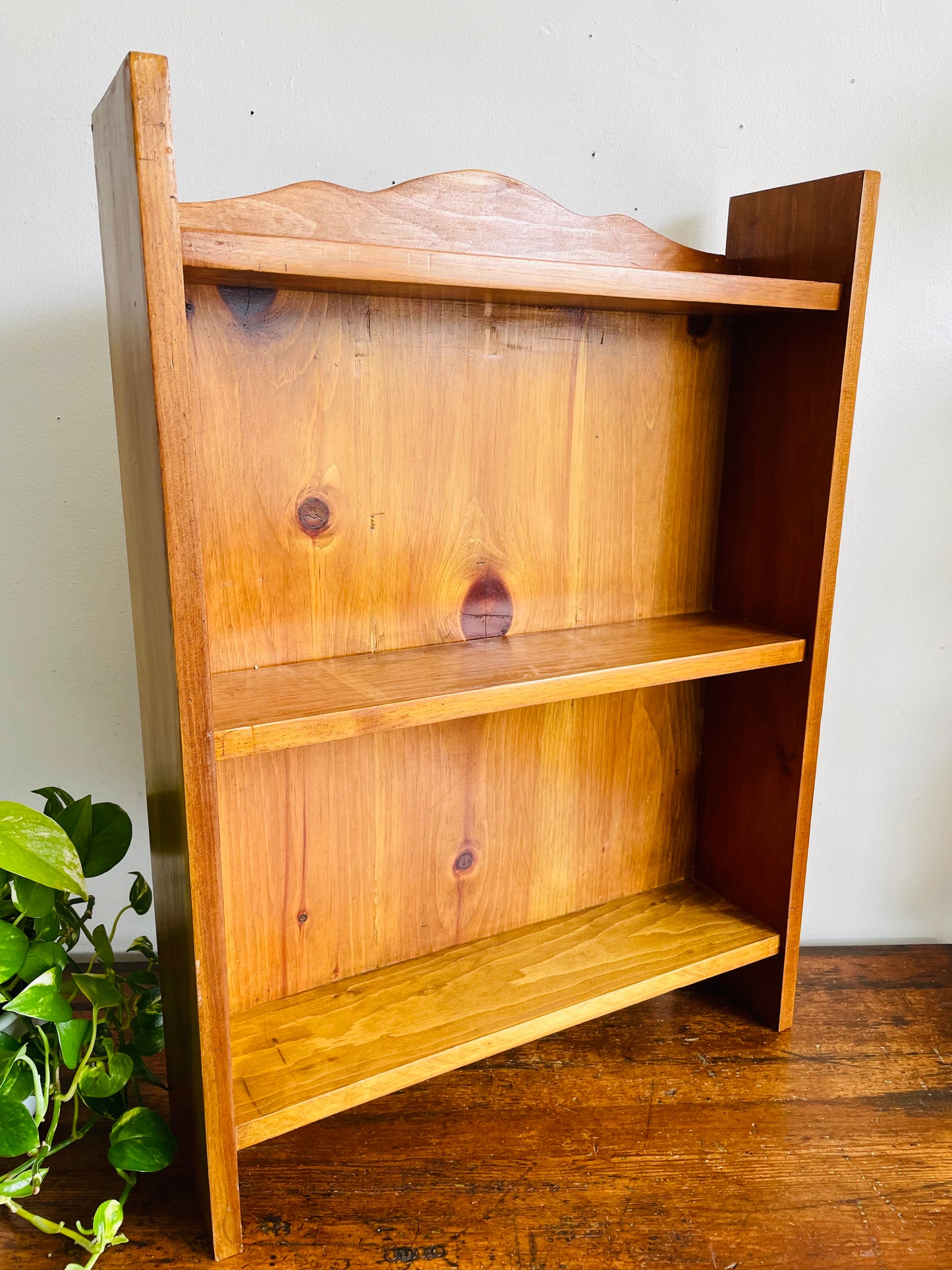 Vintage Petite & Narrow 28" Tall Wood Bookshelf - Perfect for Small Space Storage - No Shipping