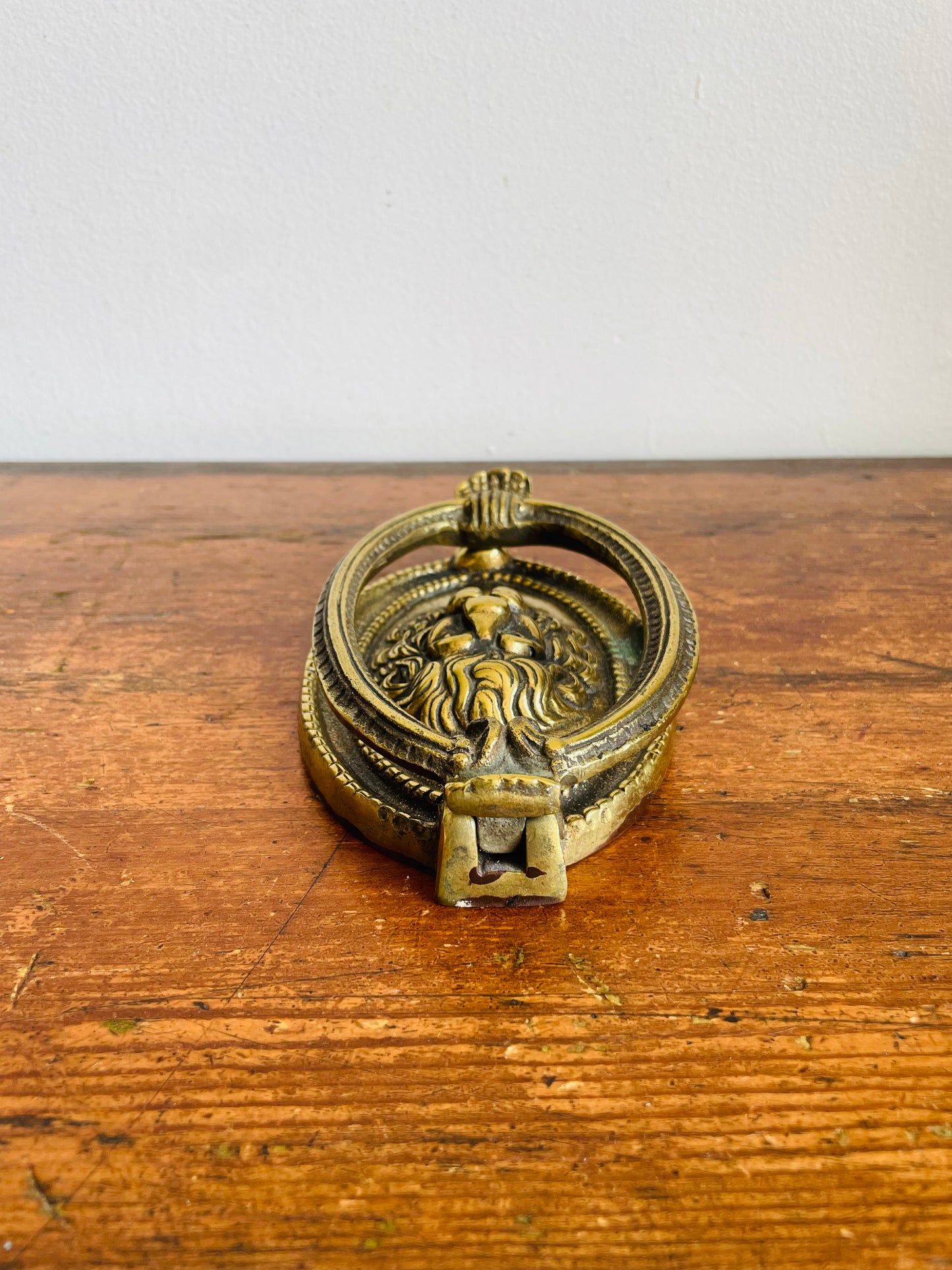 Vintage Solid Brass Lion Head Door Knocker (From 1928?)