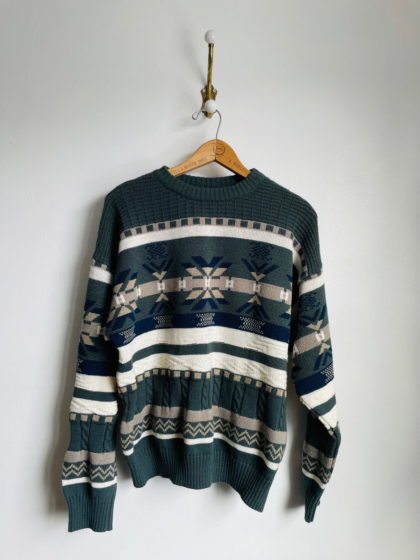 Northwest Territory Knit Sweater with Snowflake Design - Size Medium - Made in Bulgaria