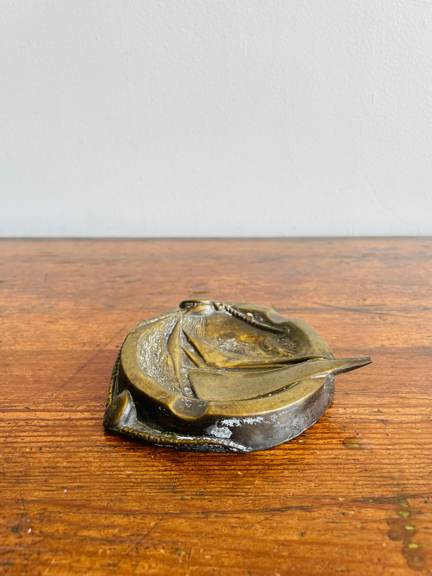 Brass Sailboat Ashtray or Trinket Dish - Nautical Sailor Decor