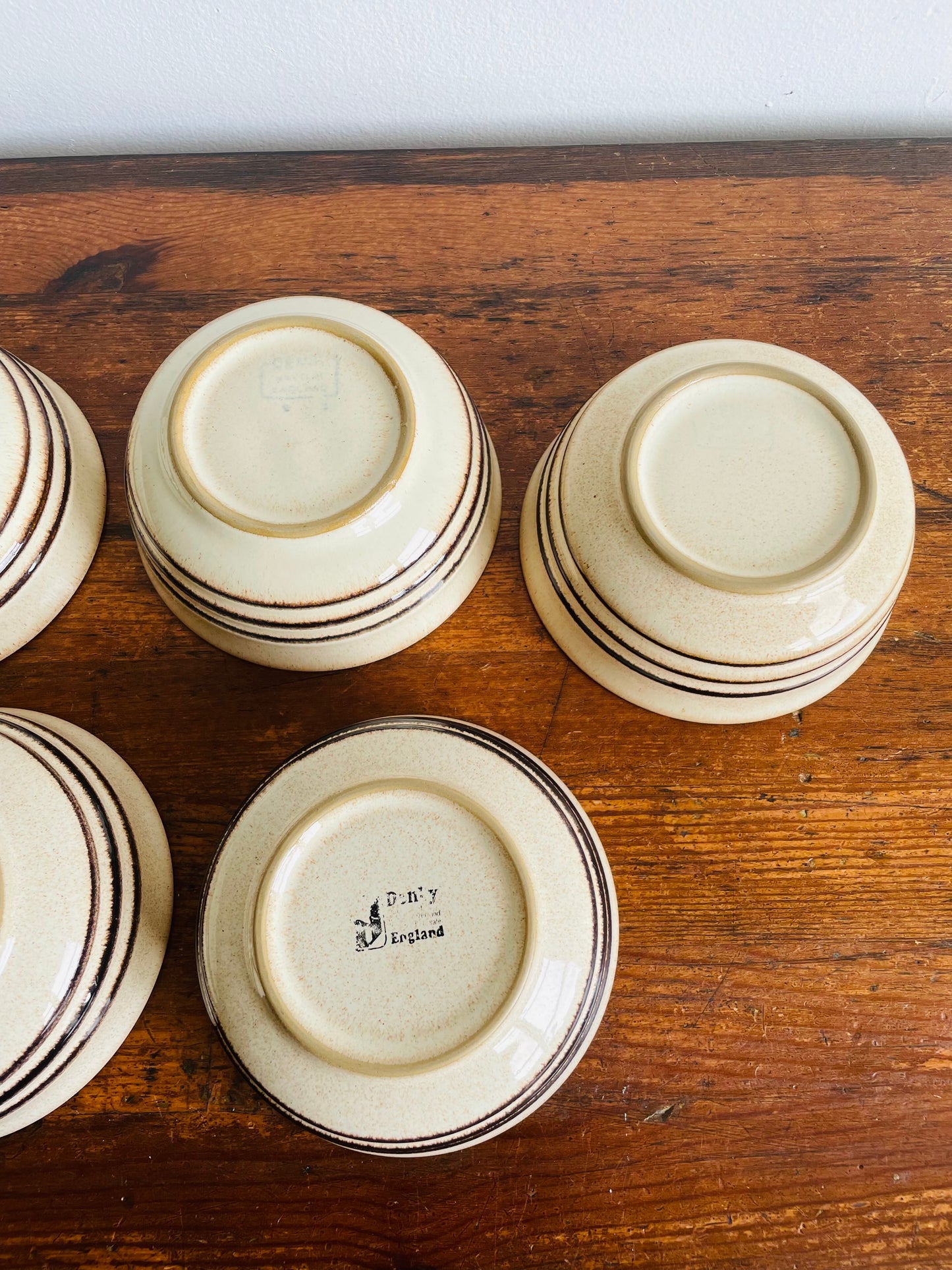 Denby Sahara Speckled Cream & Brown Soup or Cereal Bowls - Made in England - Set of 5