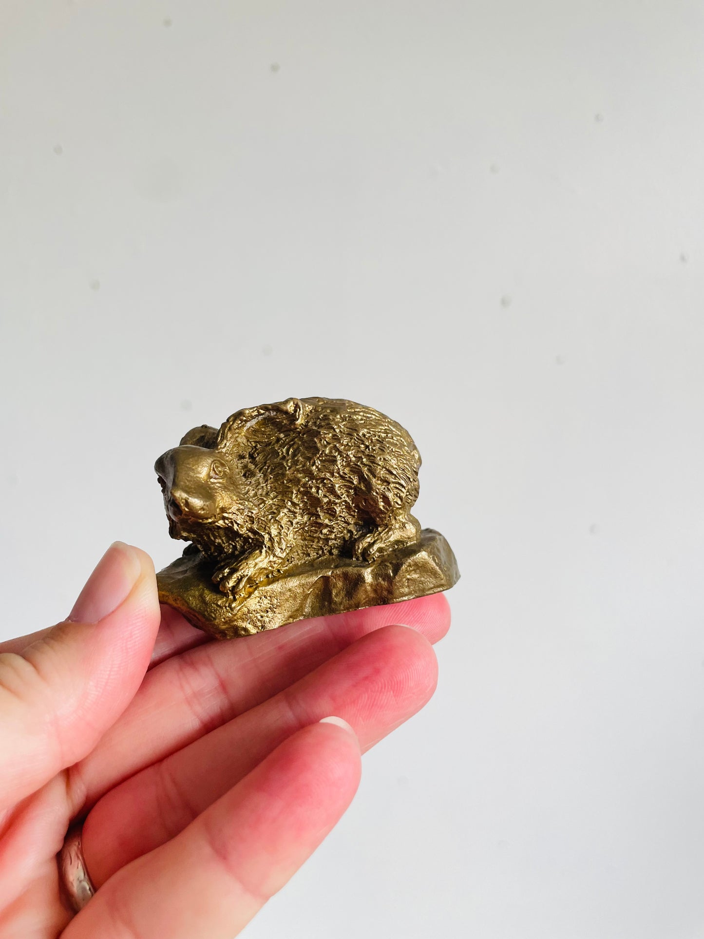 Miniature Gold Brass Metal Bunny Rabbit Figurine