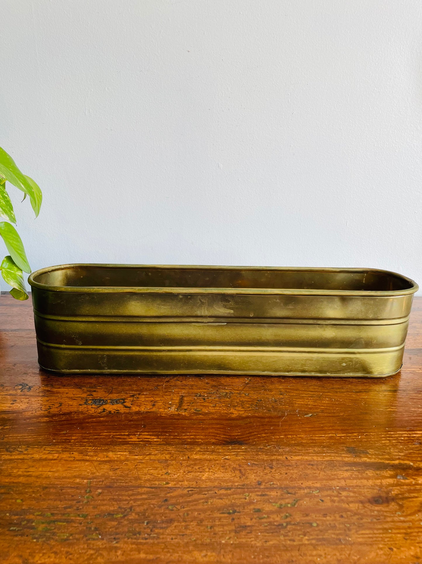 Long Brass Windowsill Trough Planter - Made In India