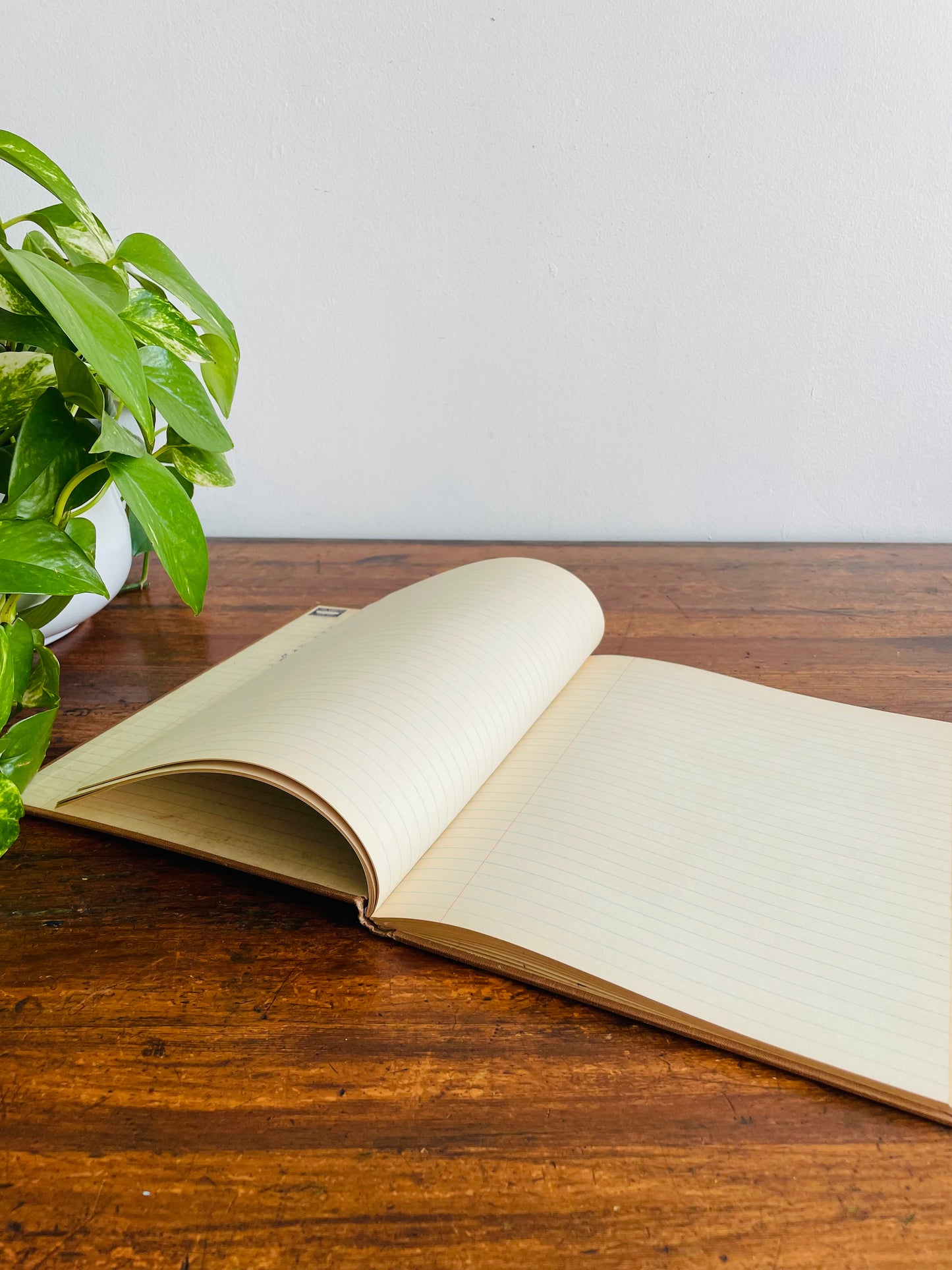 1960s Hardcover Record Notebook - Two Pages Written in by the Timmins Scouting Club - Rest of Lined Paper Blank