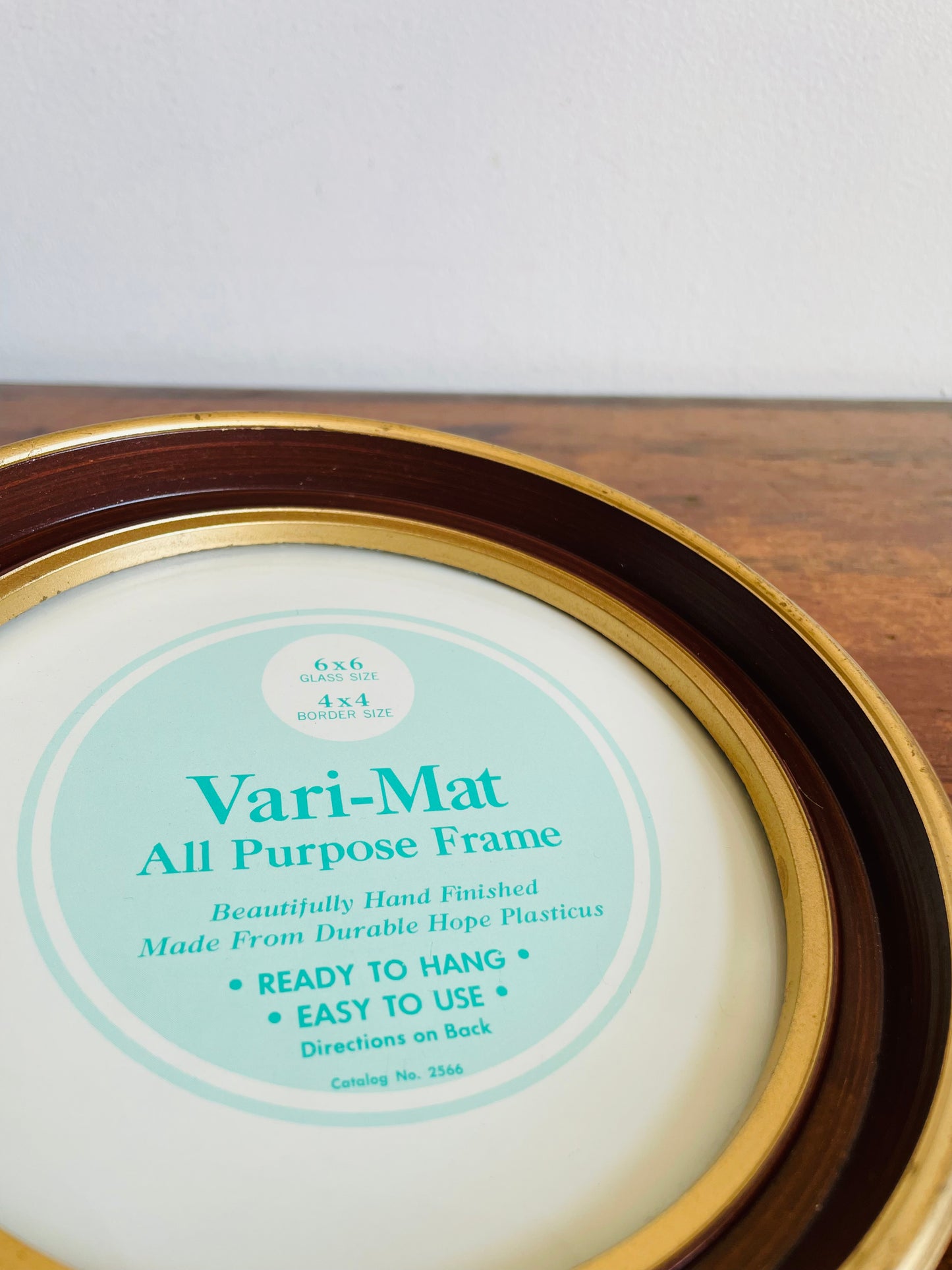 Vintage Round Gold & Brown Vari-Mat All Purpose Picture Frames - Hope Picture & Frame Co. Michigan - Set of 2