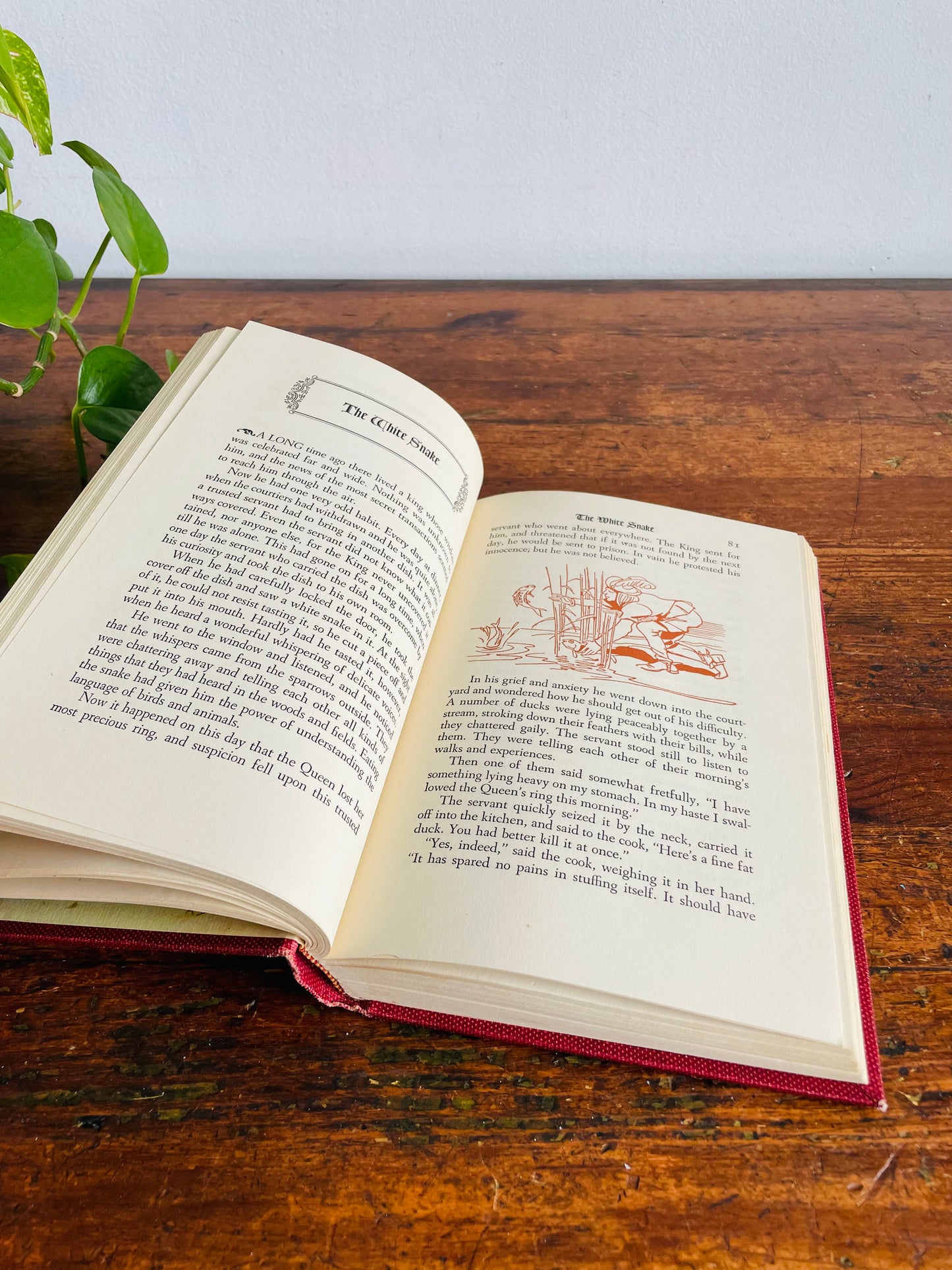 Vintage Grimms' Fairy Tales Hardcover Book in Cardboard Sleeve Holder - Illustrated by Fritz Kredel (1945)