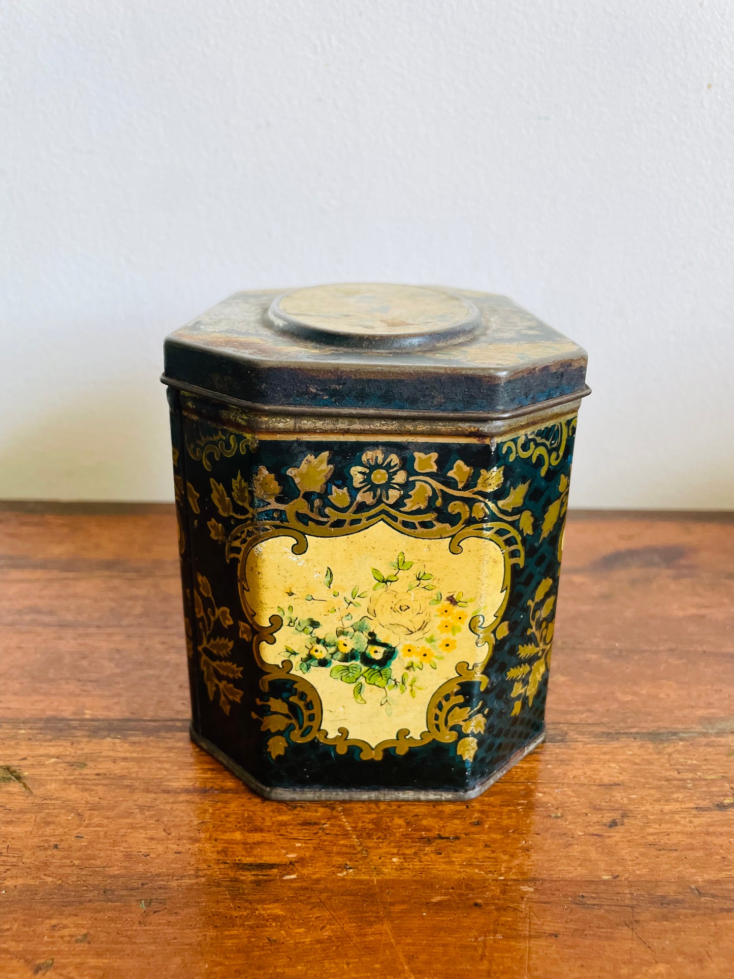 Vintage Huntley & Palmers Biscuits Tin with Bird & Floral Design - Reading & London England
