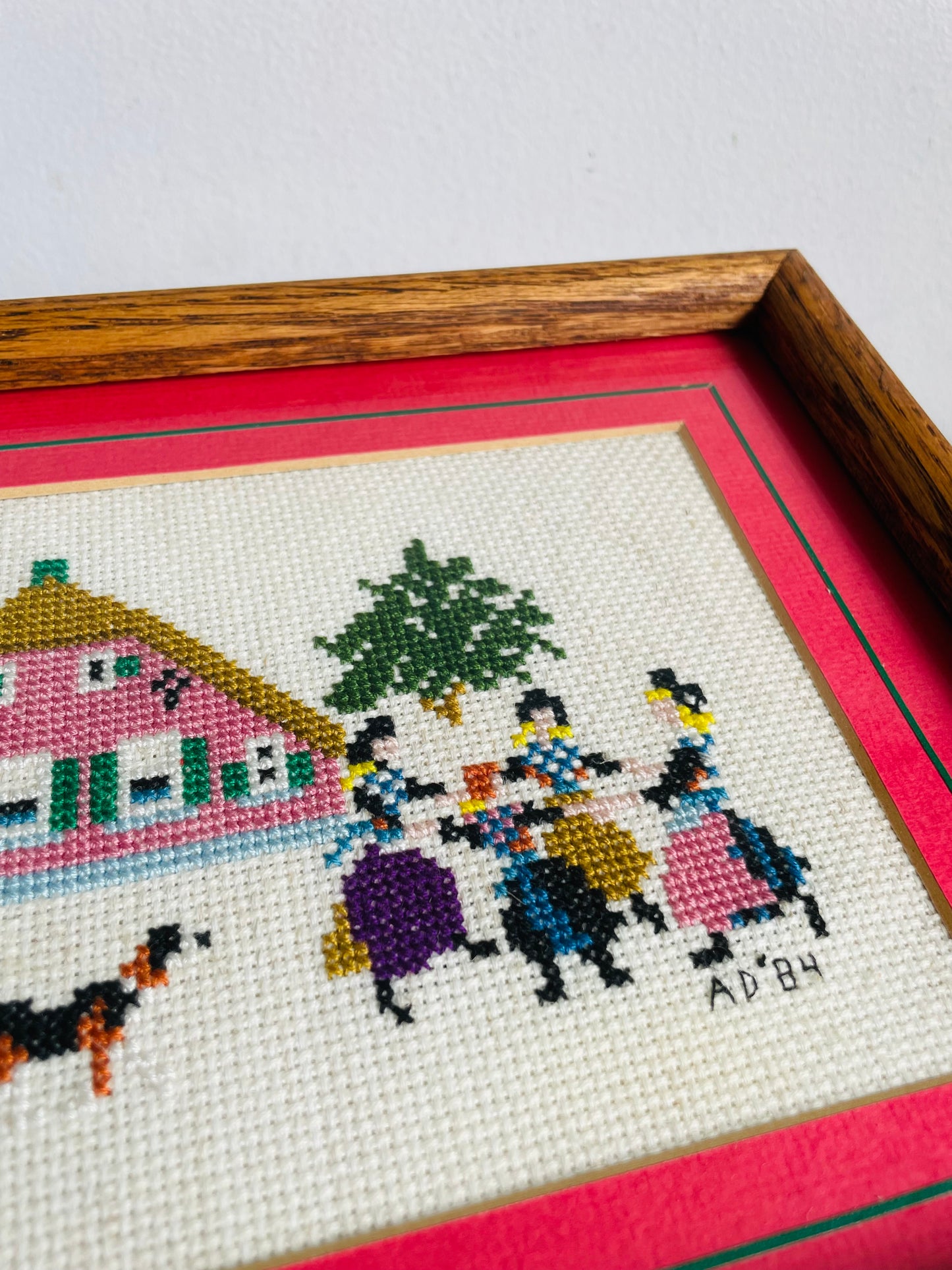 Vintage 1984 "Summer Dance in Holland" Needlepoint Embroidery Picture
