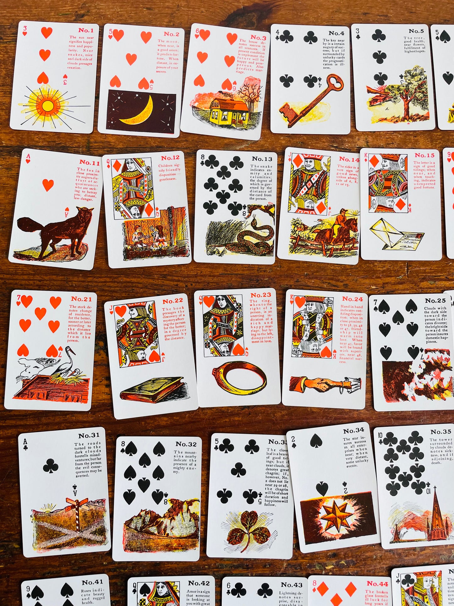 Vintage Gypsy Witch Fortune Telling Playing Cards with Instructions