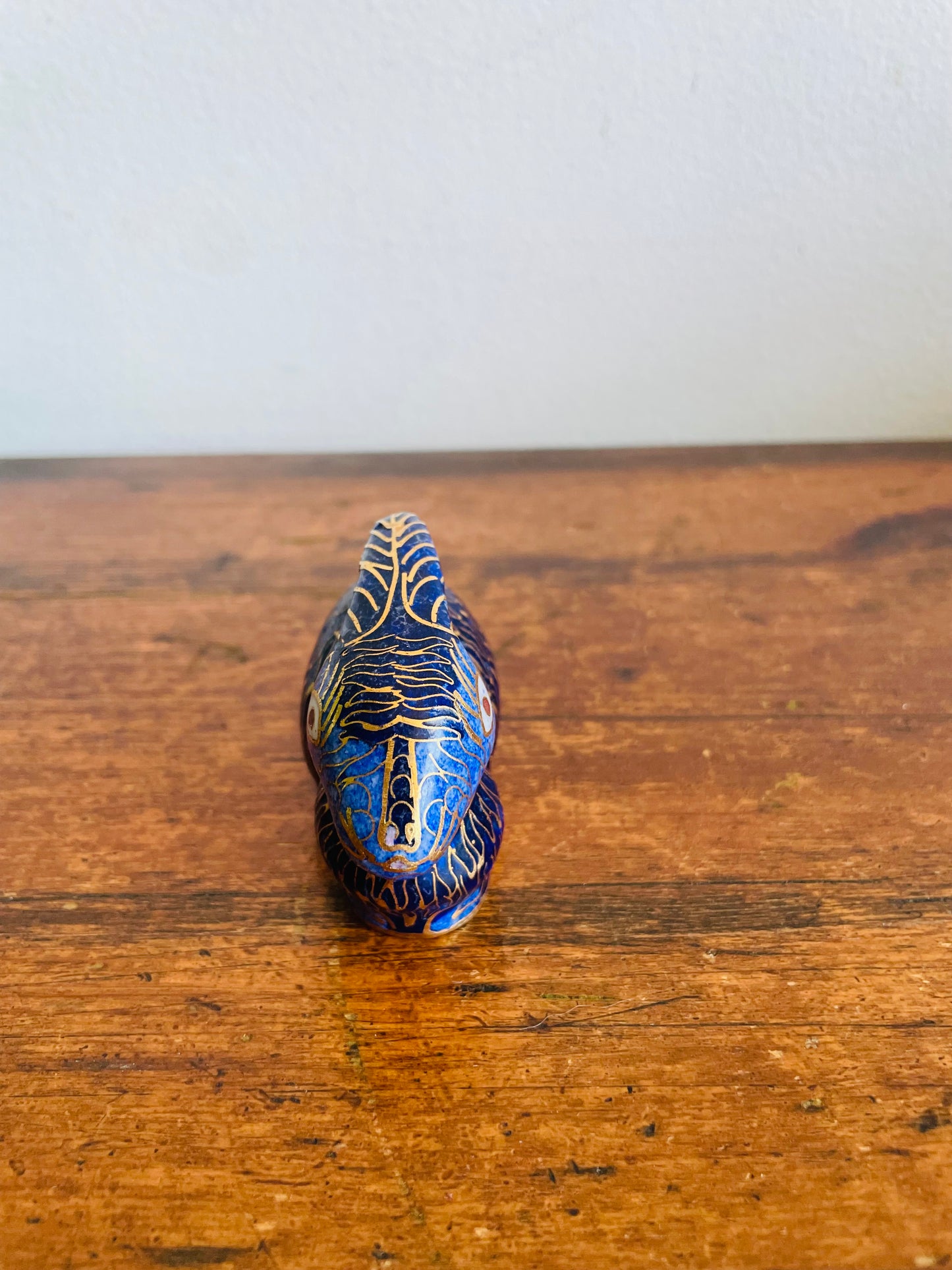 Vintage Miniature Cloisonne Enamel Bunny Rabbit Animal Figurine