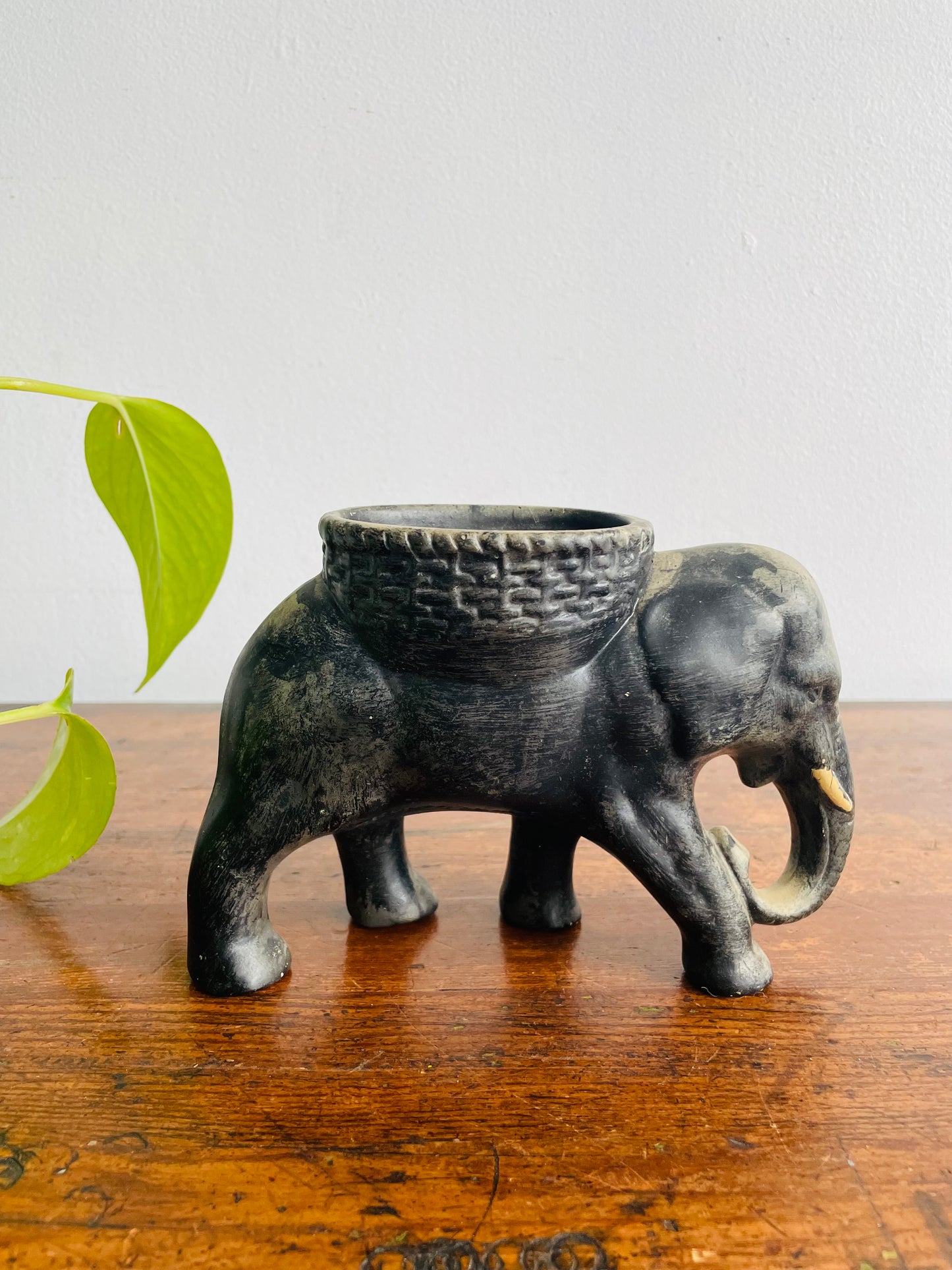 Black Elephant Pottery Planter Pot