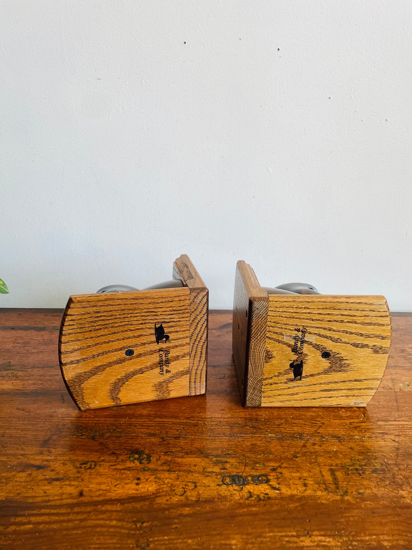 Vintage Bundy & Company Wood Duck Decoy Bookends - Set of 2