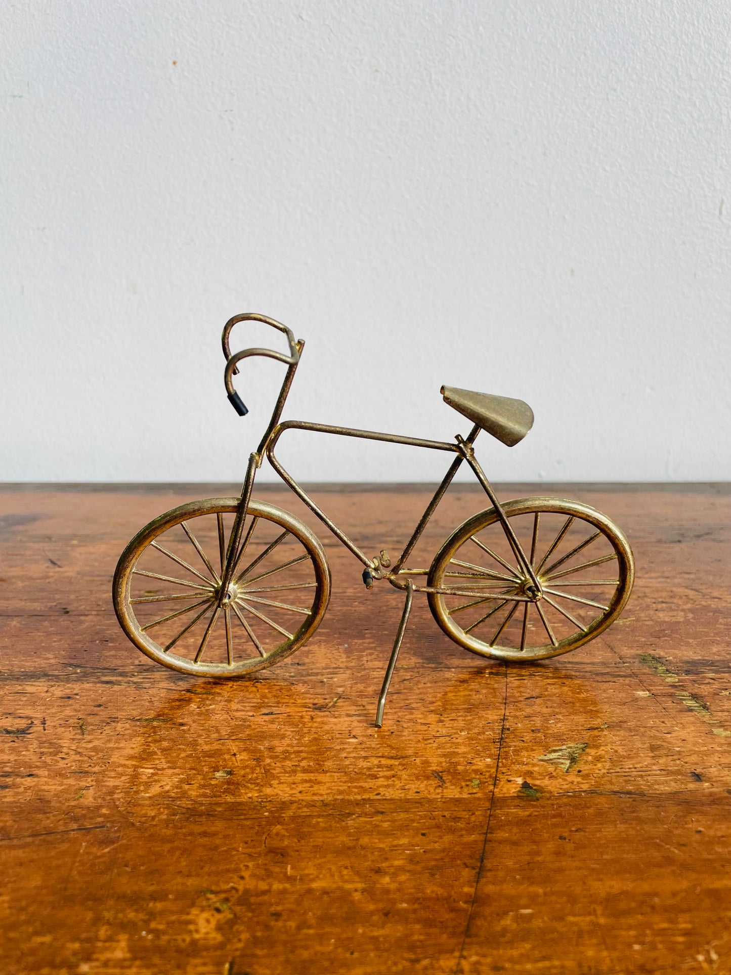 Vintage Mini Brass Bicycle with Kickstand - Perfect Gift for a Bike Rider!
