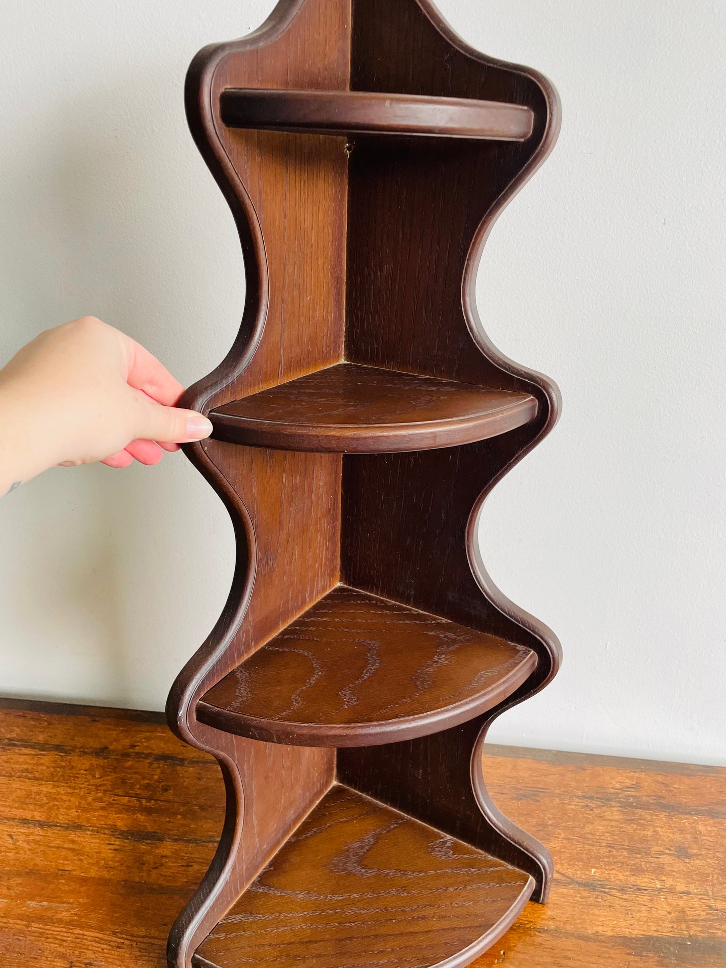 Solid Wood Standing Corner Shelf - Great for Knickknacks or Market Display!