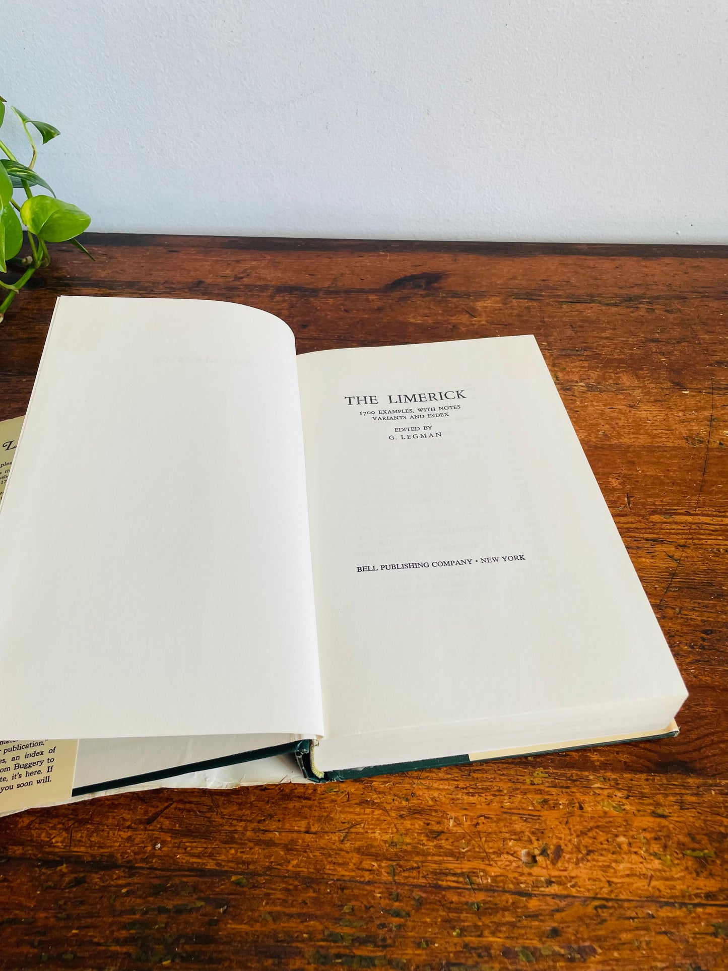 Vintage The Limerick Hardcover Book by G. Legman - 1700 Examples With Notes, Variants & Index - Bell Publishing Company - Saucy & X Rated Poetry