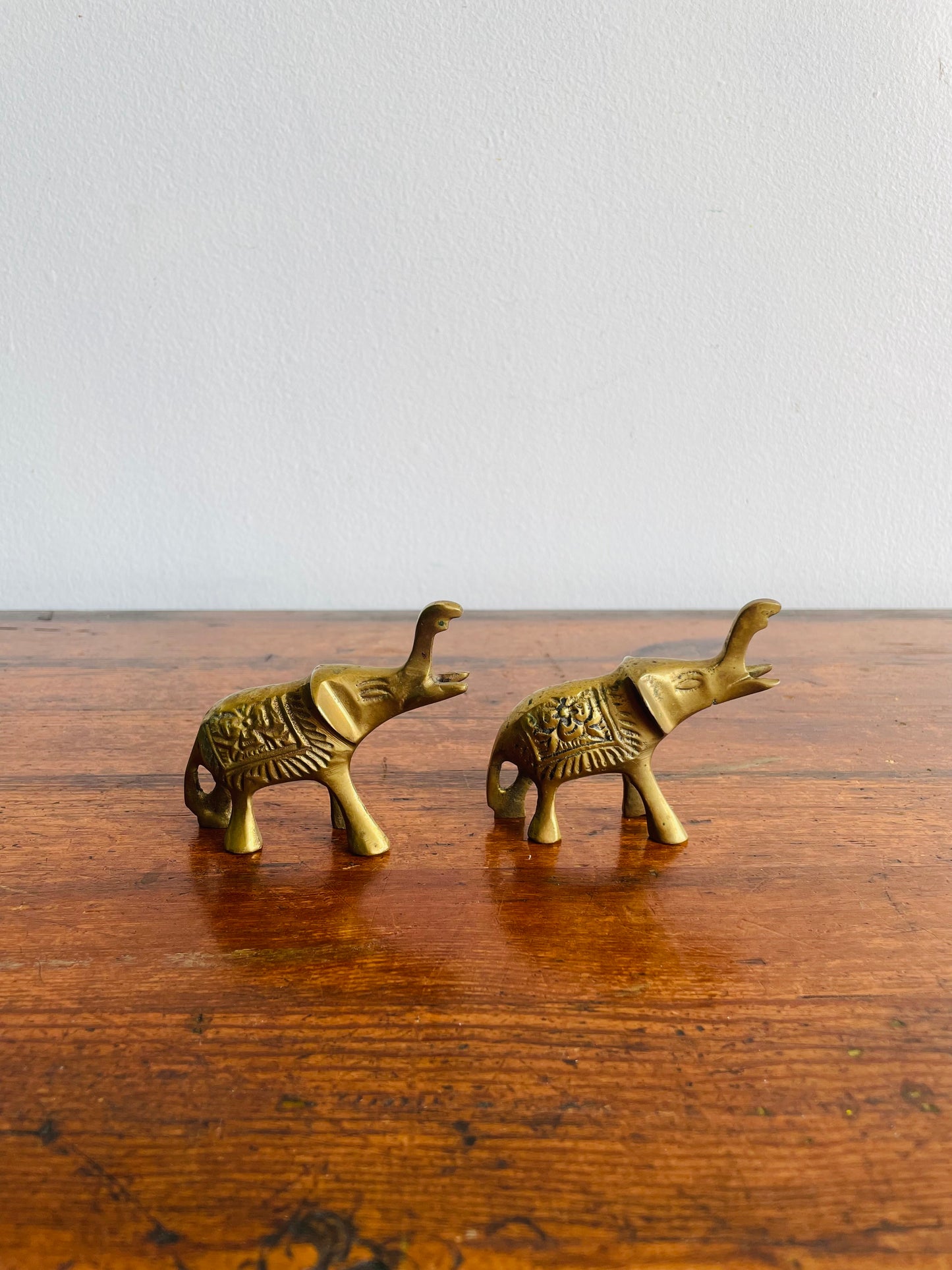 Brass Elephant Figurine Bottle Openers - Set of 2