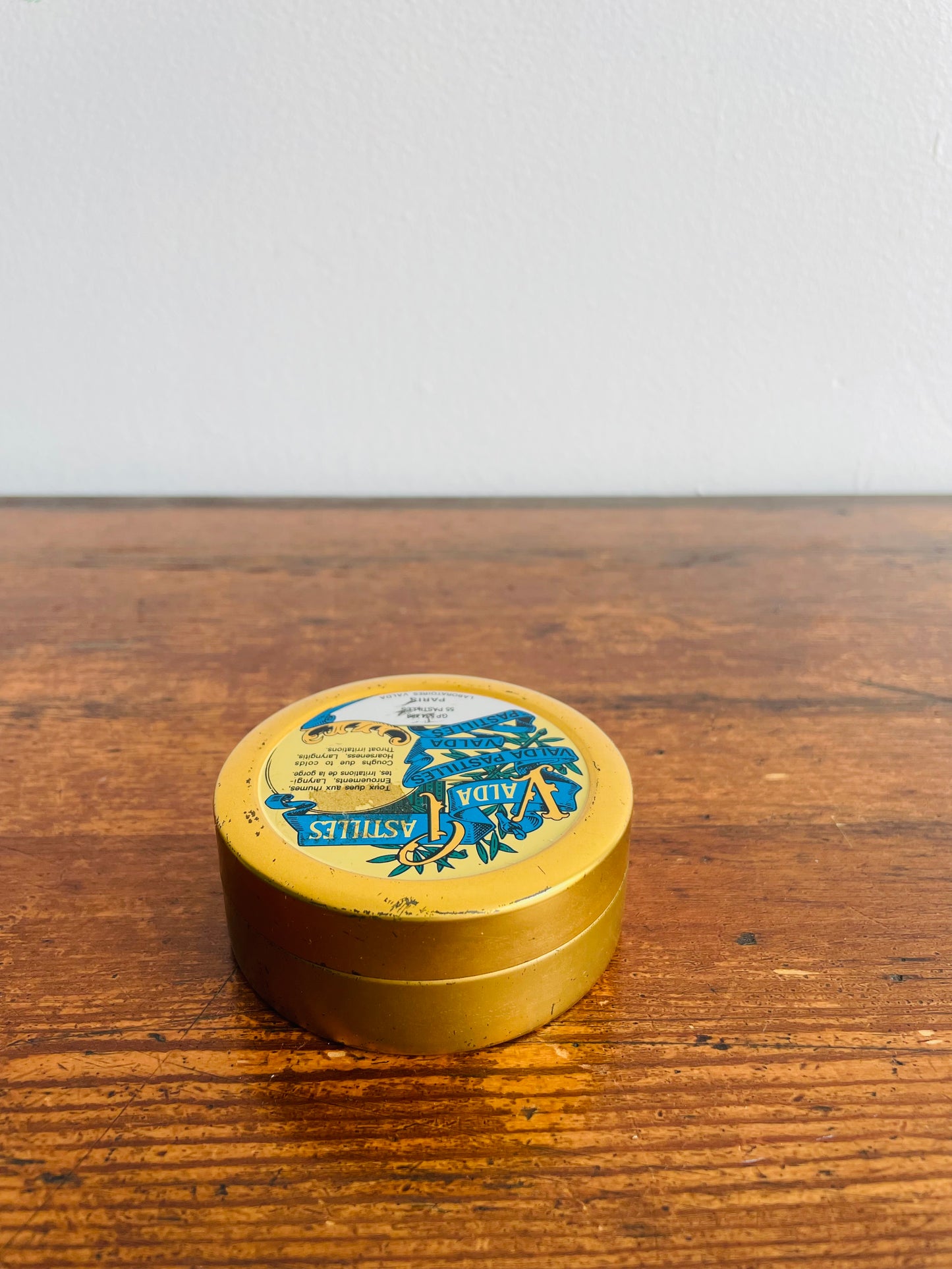 Valda Pastilles French Candy Container Tin with Lid - Great for Storing Small Items!