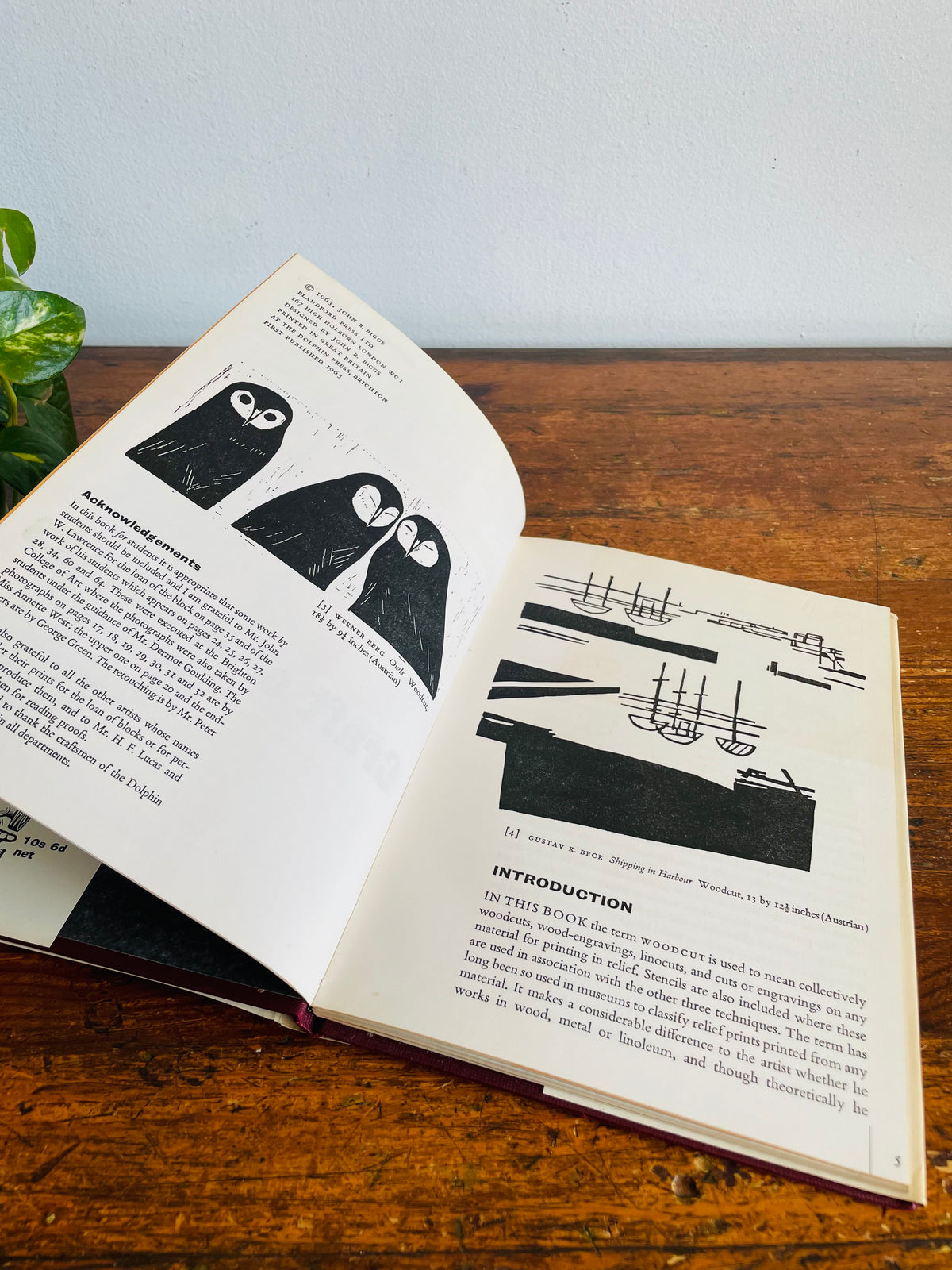 Vintage the Craft of Woodcuts Hardcover Art Book by John R. Biggs - Blandford Press London (1963)