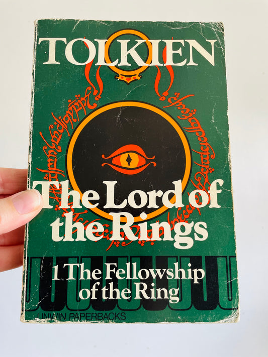 Vintage Lord of The Rings Paperback Book by J.R.R. Tolkien - The Fellowship of the Ring - Book 1 (1976)