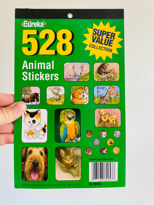 Brand New Vintage School Teacher Classroom Supplies - Eureka Animal Sticker Book - Includes 528 Stickers / 8 Sheets