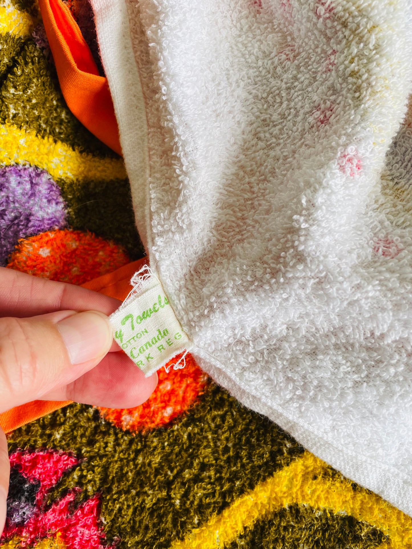 Vintage Kathaway Towel 100% Cotton Apron with Vibrant & Bright Mushroom Graphics - Made in Canada