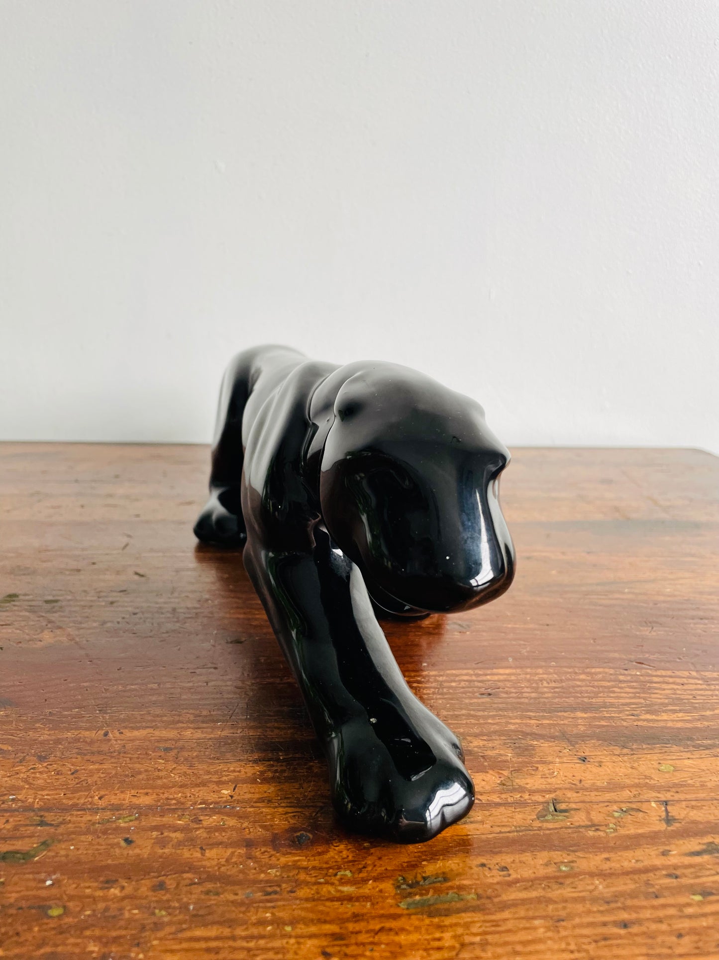 Mid-Century 18" Prowling Black Panther Statue - Royal Hickman Haeger Style